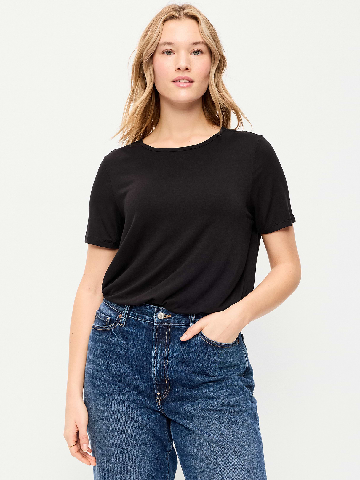 Luxe Crew-Neck T-Shirt - Light Black Heather