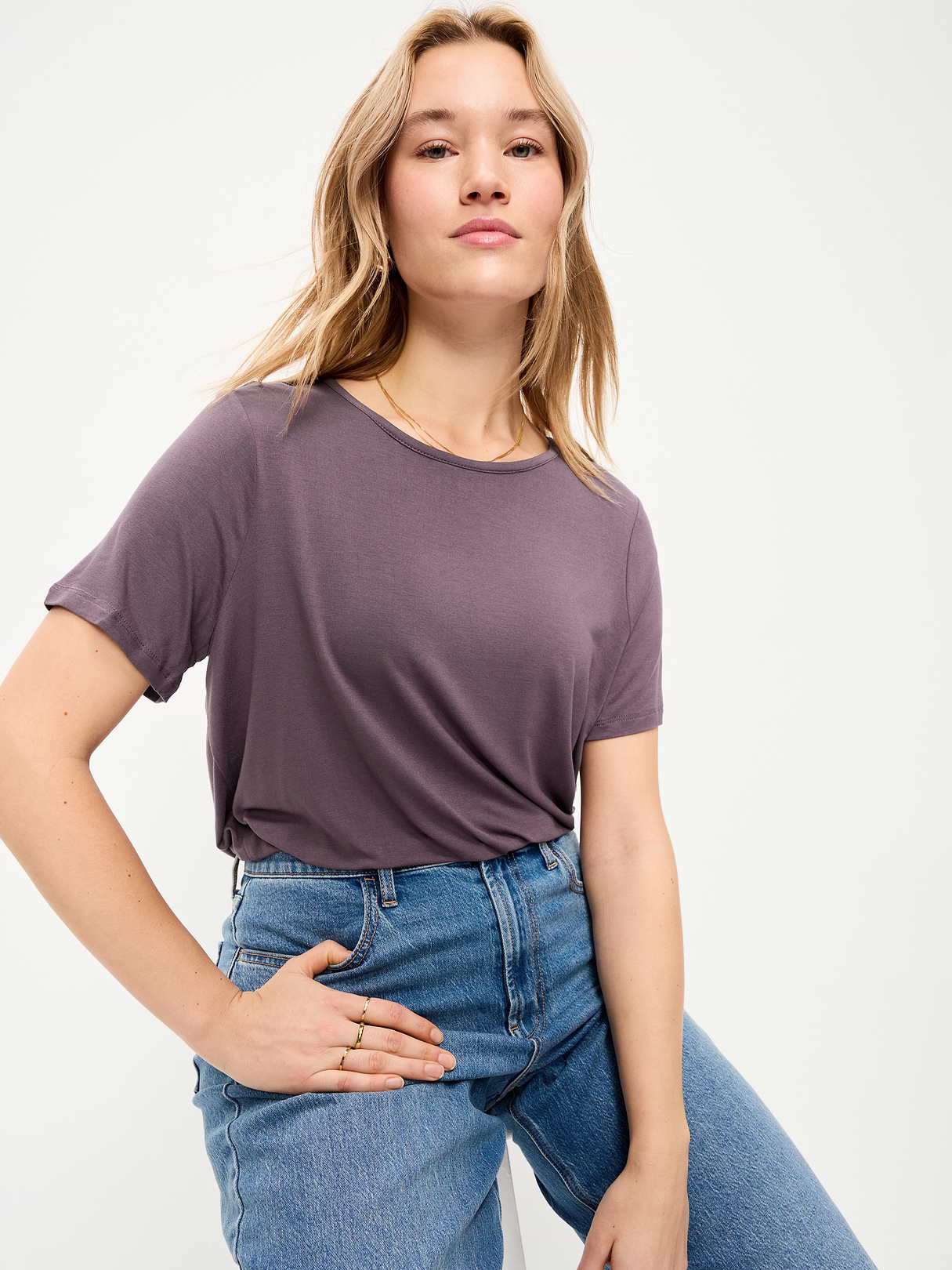 Luxe Crew-Neck T-Shirt - Purple 2