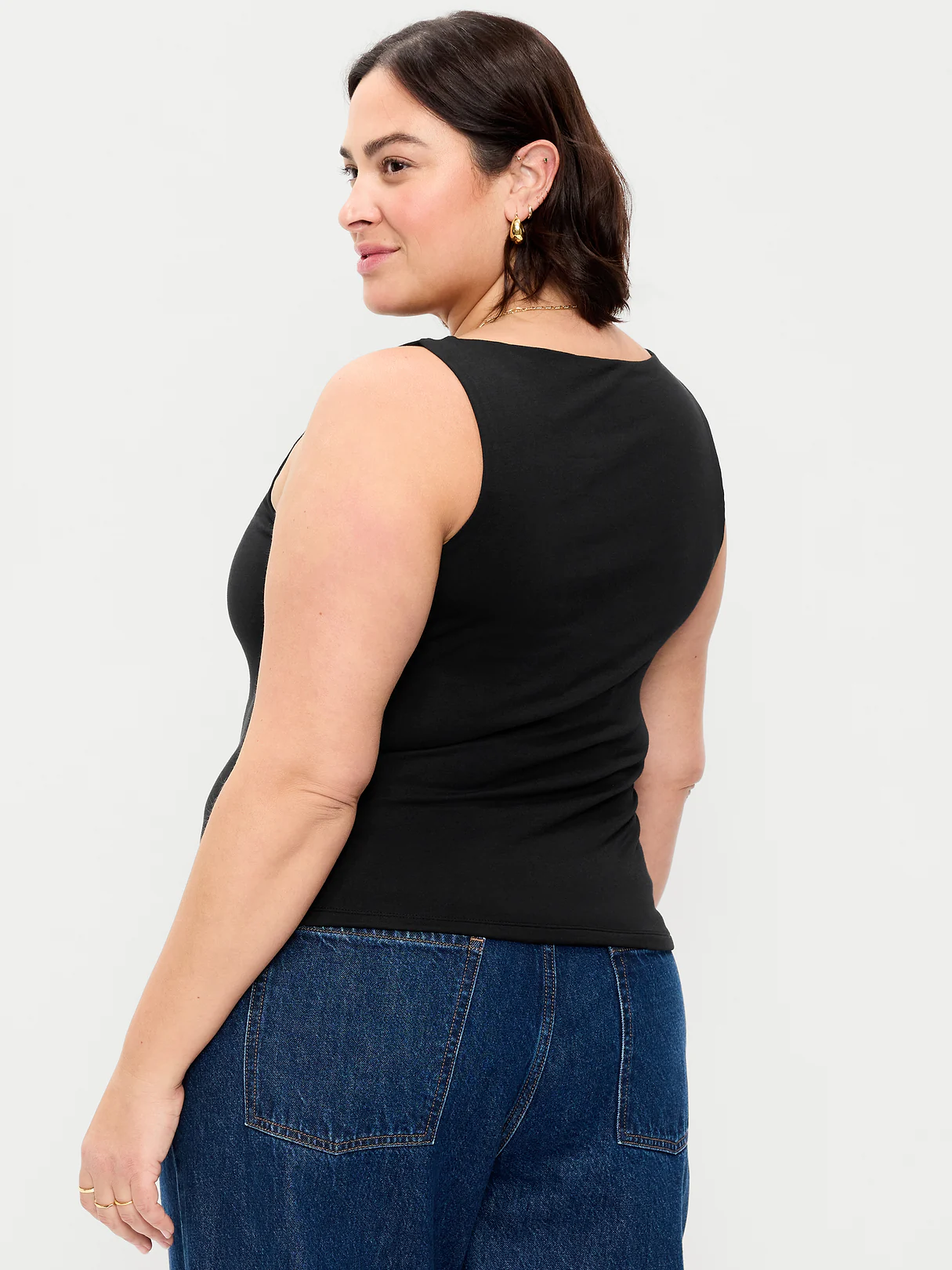 Hug Double-Layer Boatneck Top - Black Jack