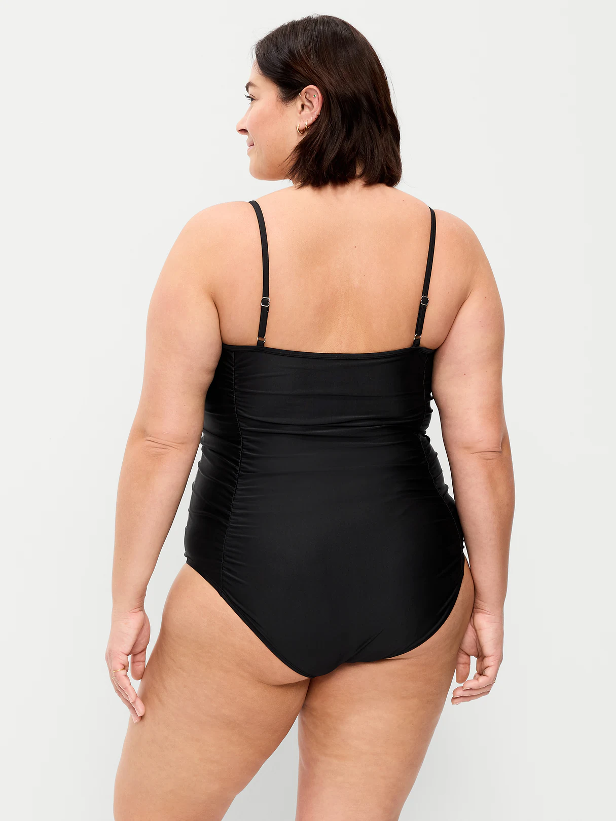 Ruched One-Piece Swimsuit - Black Jack