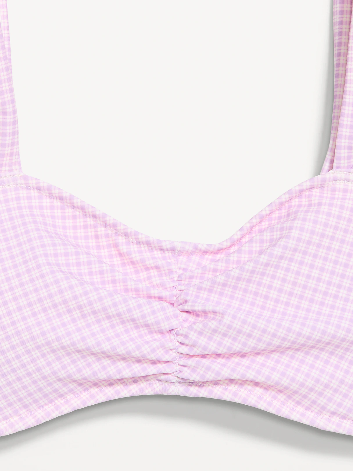 Cinched Swim Top - Purple Gingham