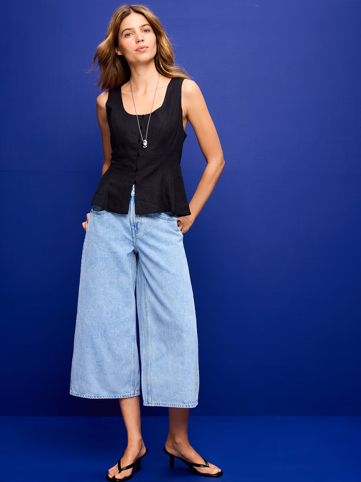 Mid-Rise Baggy Culottes - Amelia