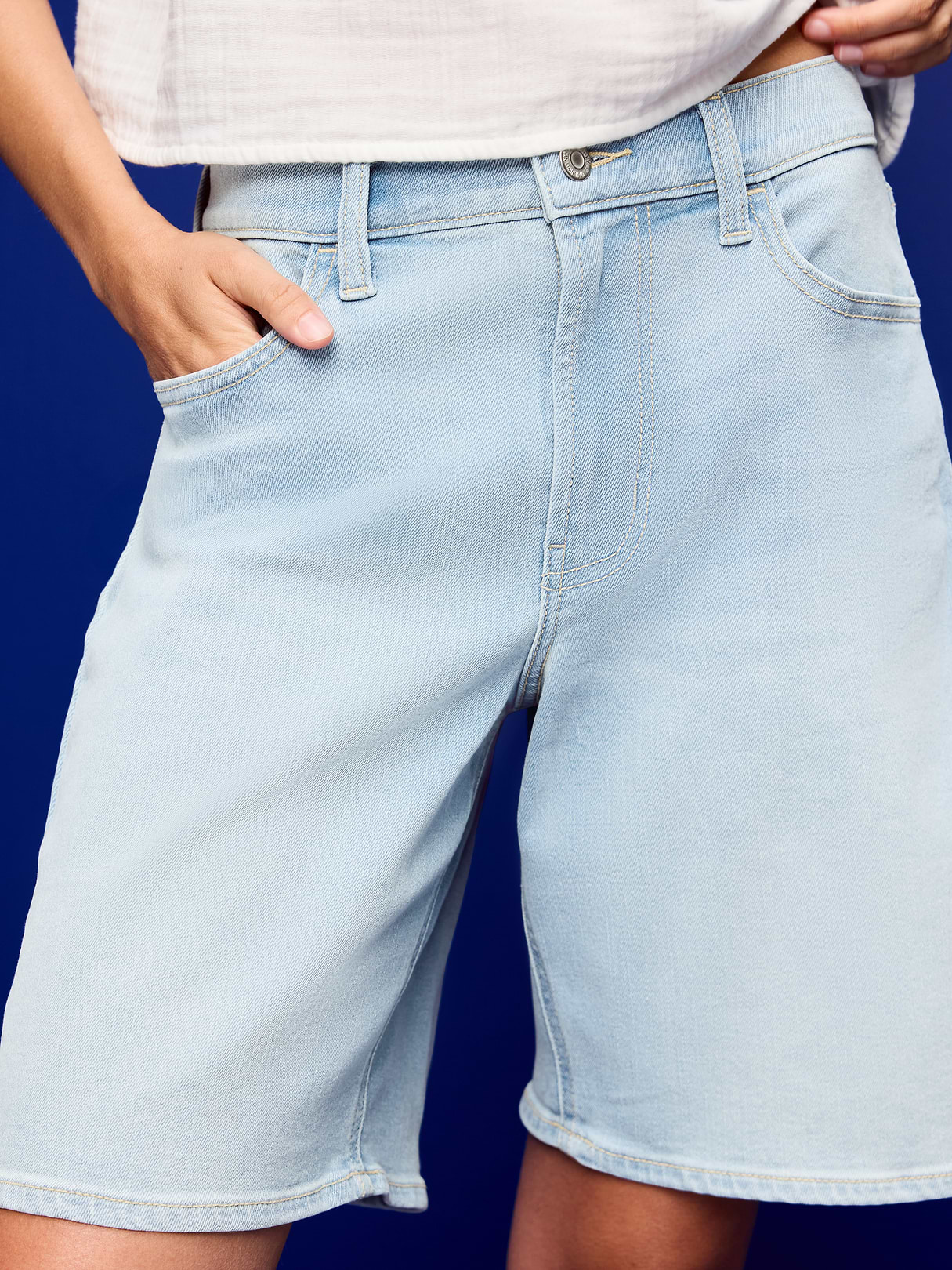 High-Waisted Wow Bermuda Jean Shorts -- 9-inch inseam - Nova