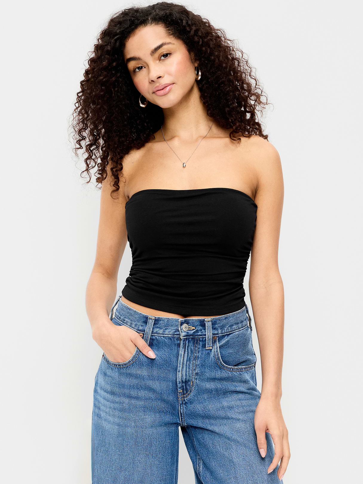 Hug Double-Layer Tube Top - Black Jack