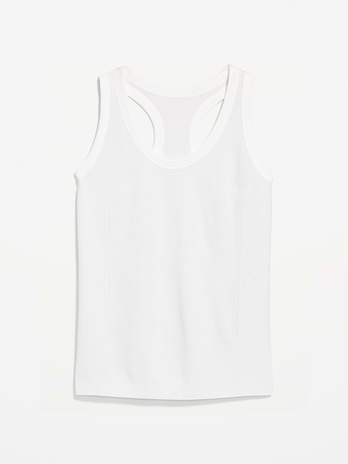 Fluid Seamless Fitted Tank Top - White Stripe