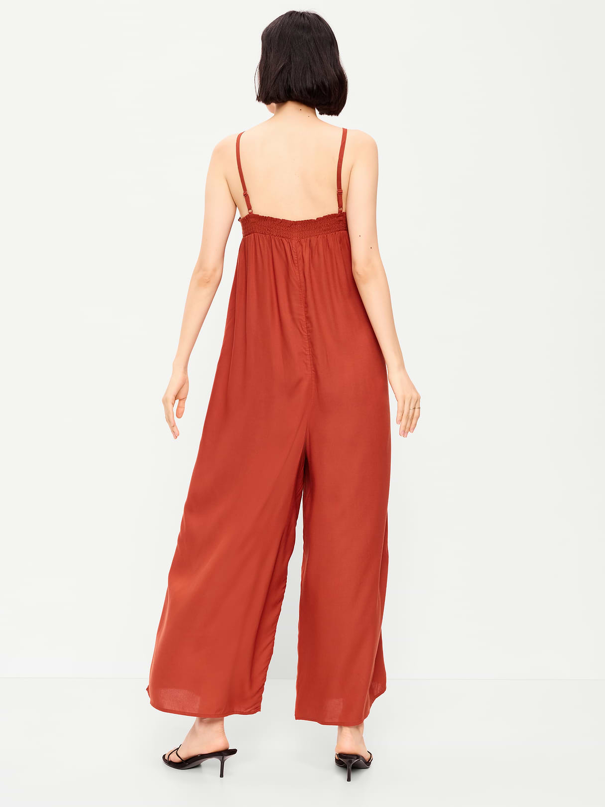 Airy Smocked Jumpsuit - Russet Moon