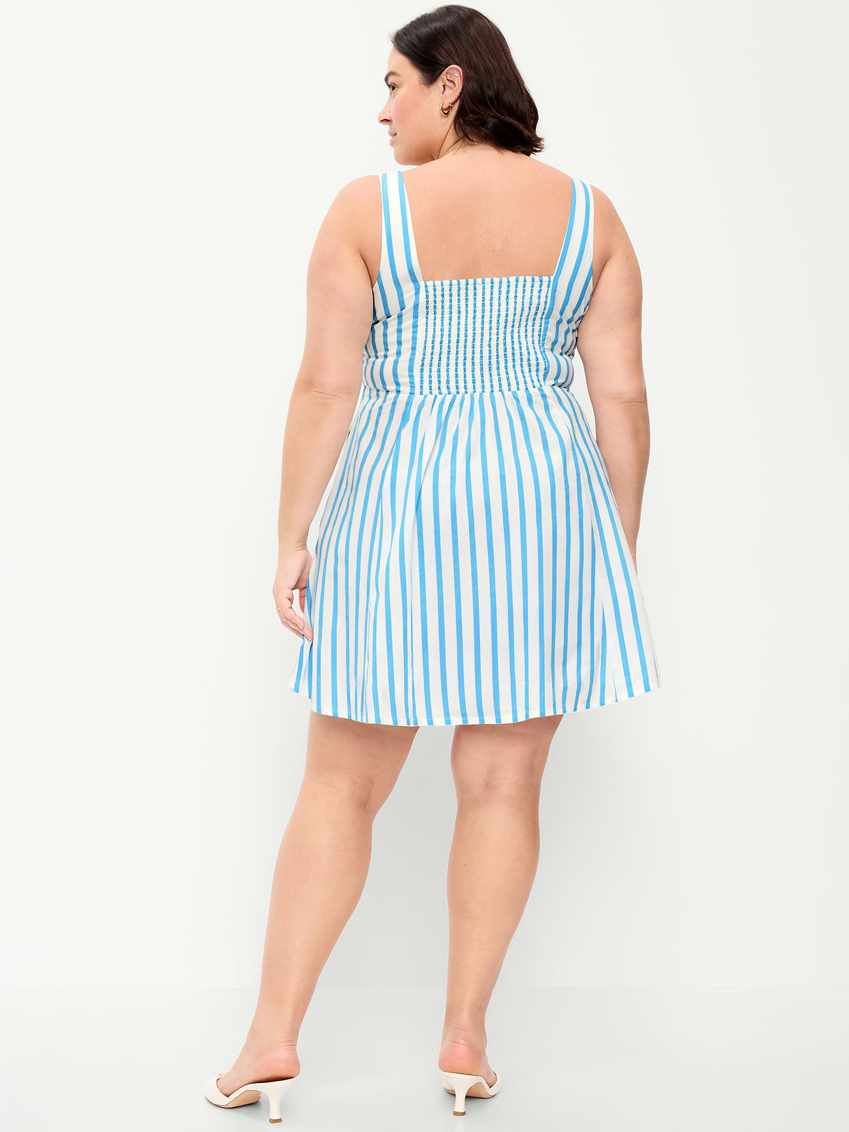 Fit & Flare Cami Mini Dress - Blue Stripe
