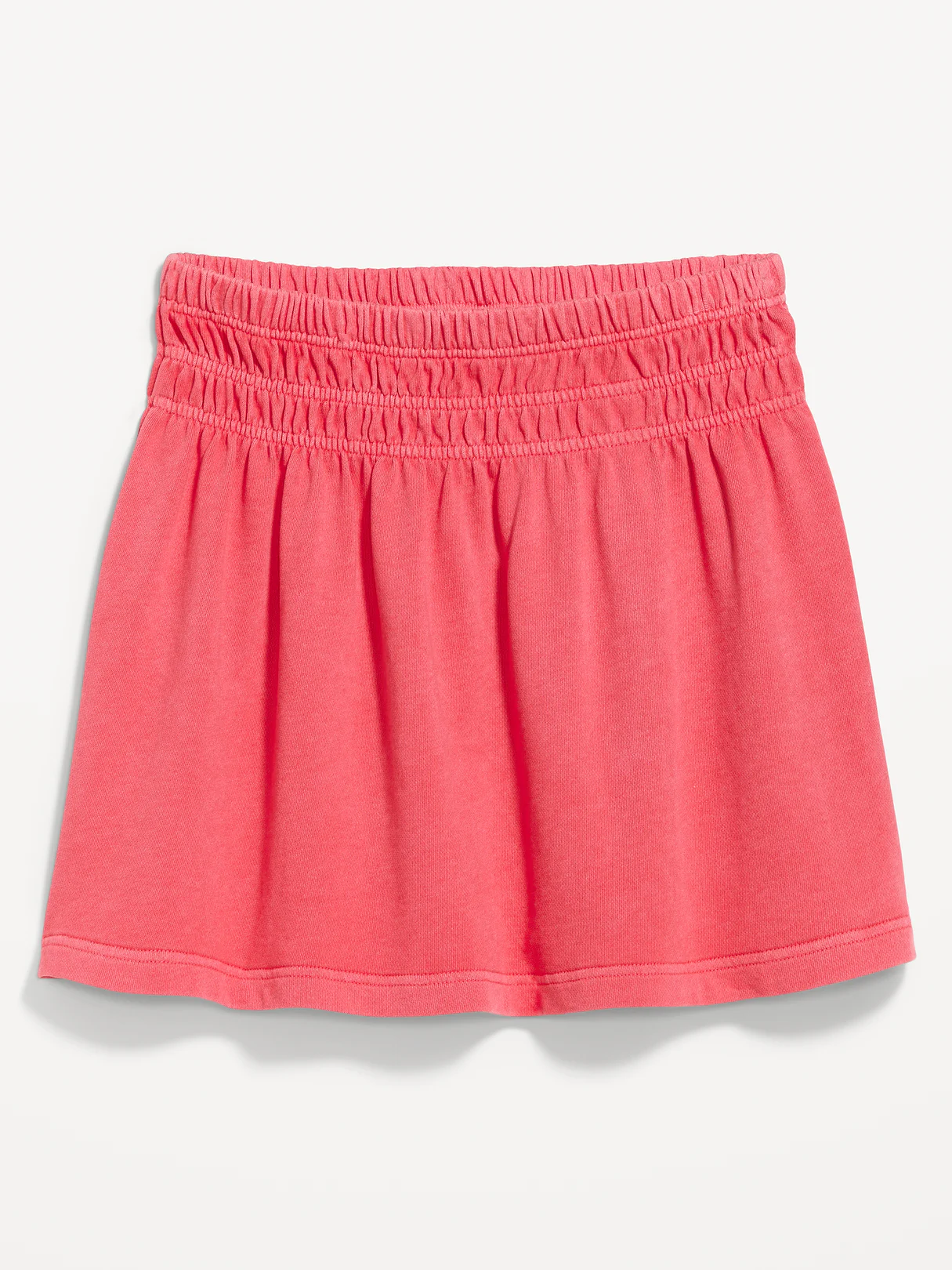 SoSoft Terry Smocked-Waist Mini Skirt - Red Buttons