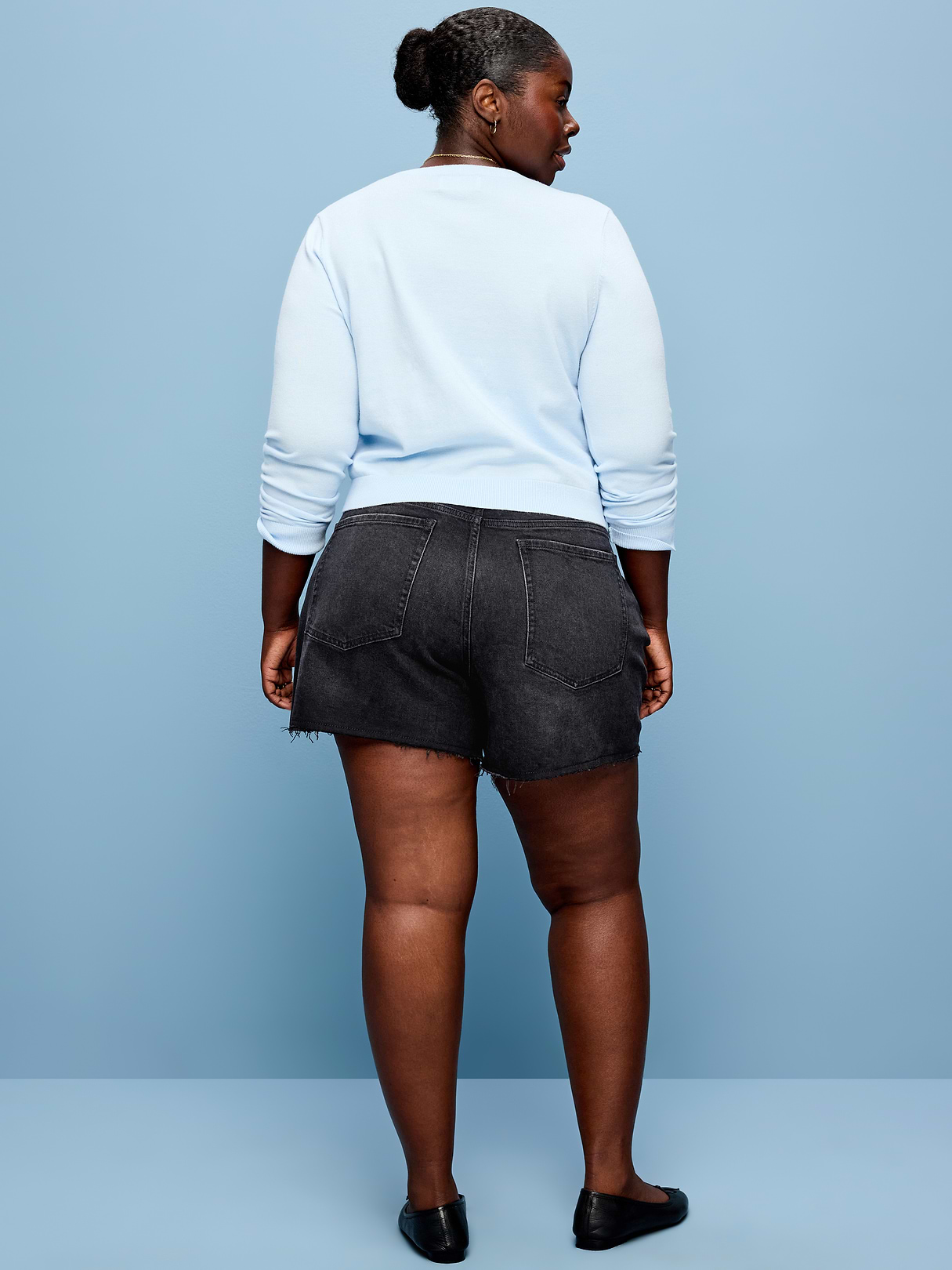 Curvy High-Waisted OG Jean Cut-Off Shorts -- 4-inch inseam - Panther