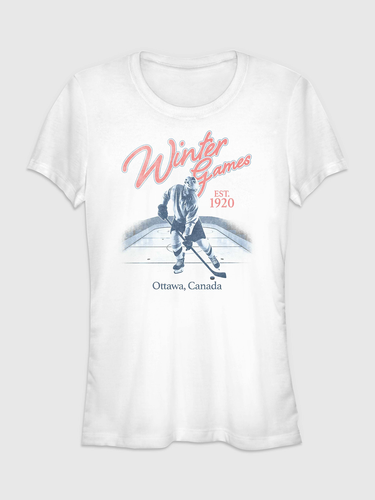 Hockey Short Sleeve Graphic T-Shirt - White
