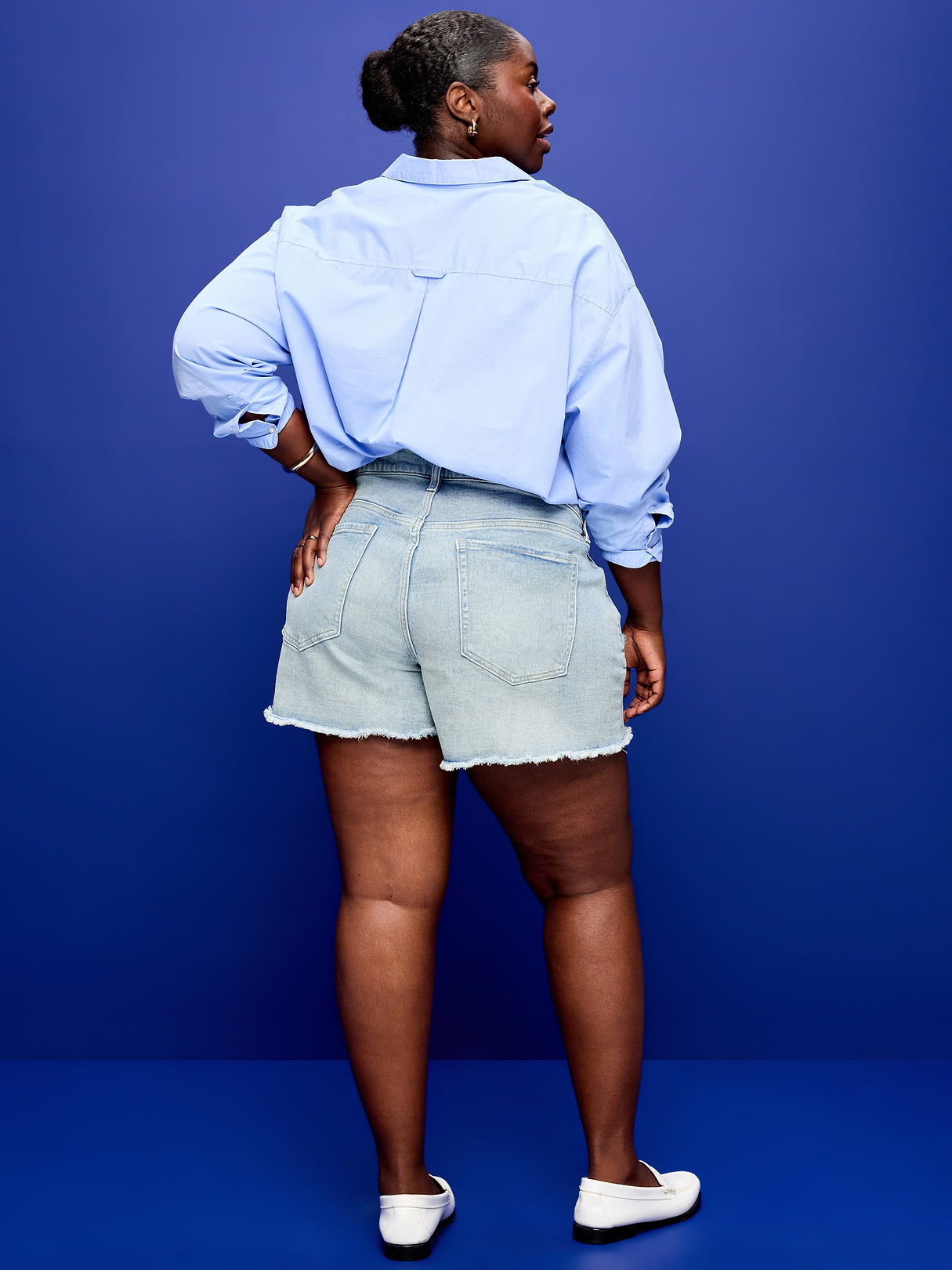 Curvy High-Waisted OG Jean Cut-Off Shorts -- 4-inch inseam - Lightest