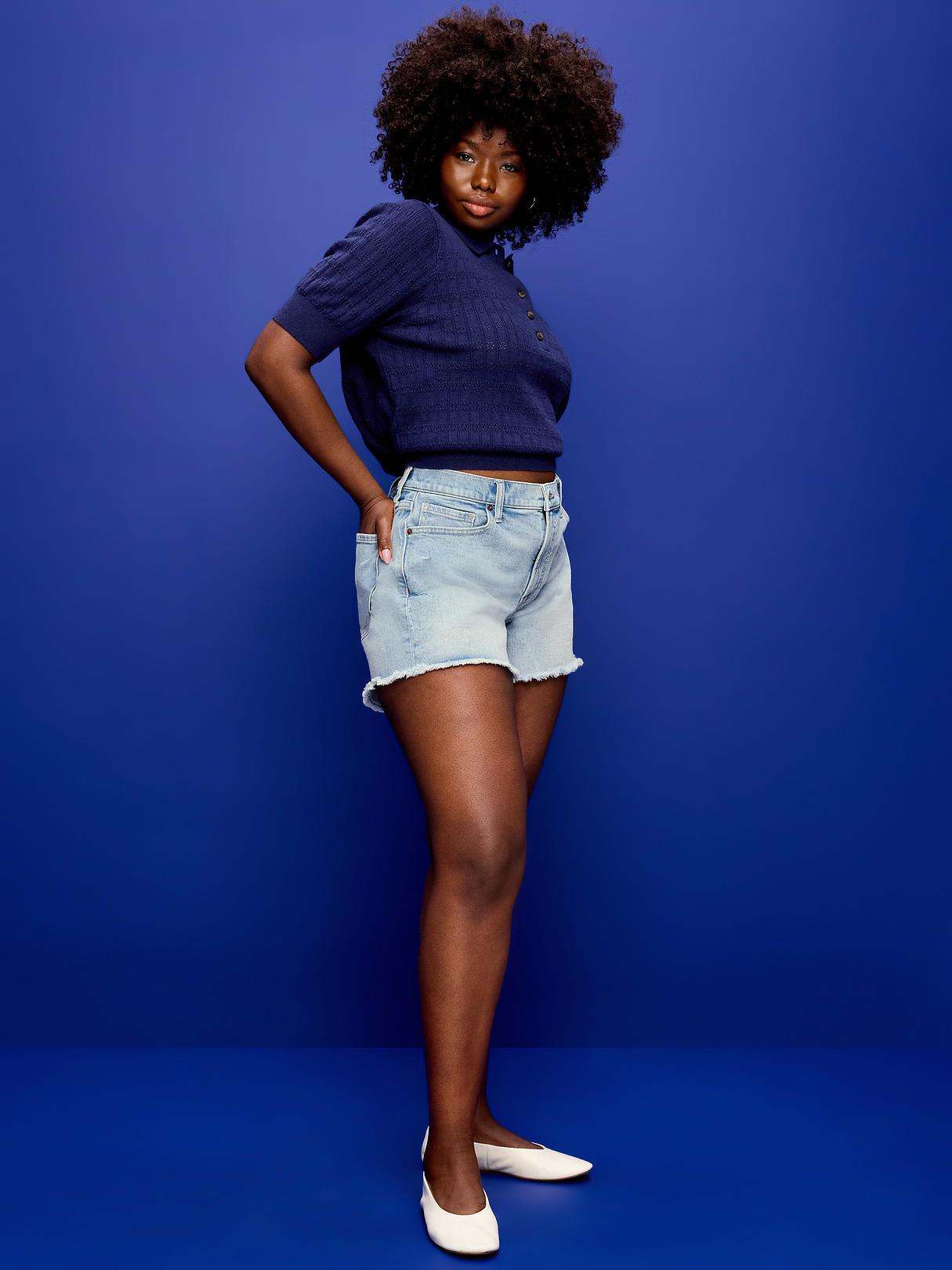 Curvy High-Waisted OG Jean Cut-Off Shorts -- 4-inch inseam - Lightest