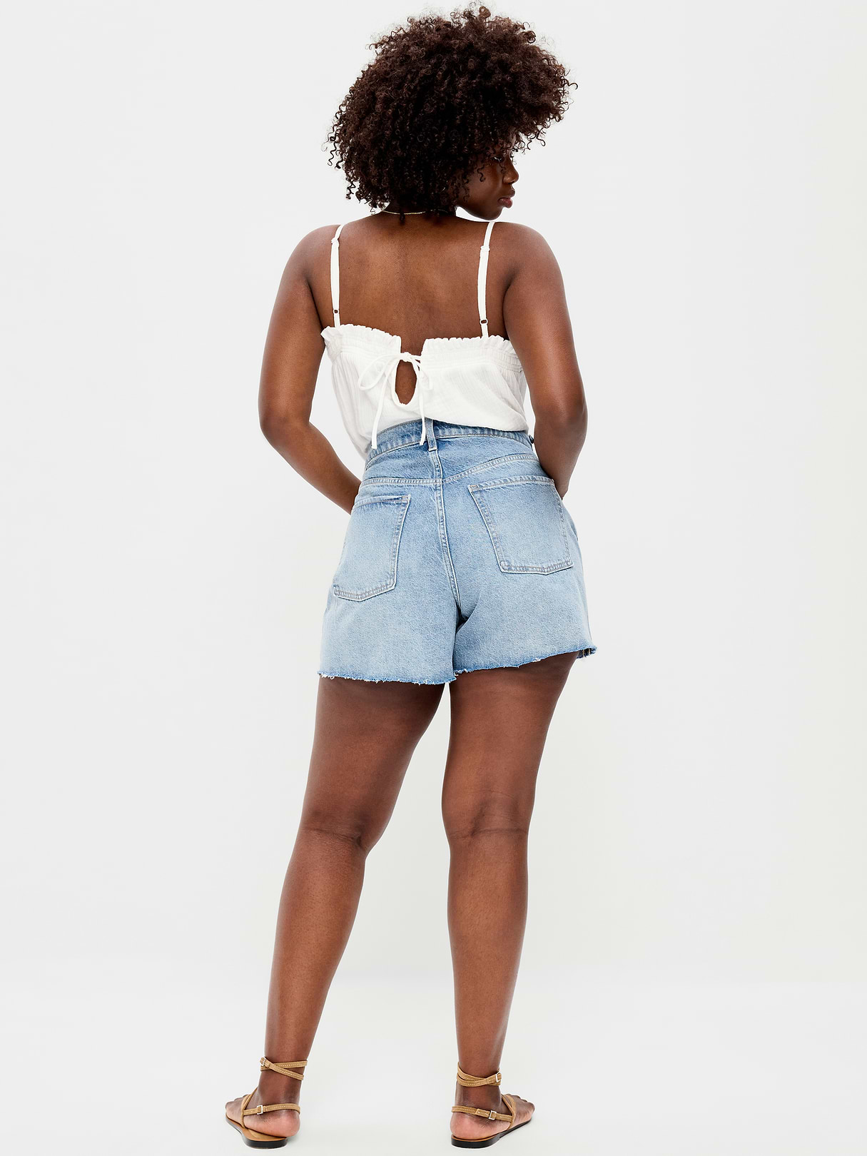 Curvy High-Waisted Baggy Jean Cut-Off Shorts -- 5-inch inseam - Riley Repair