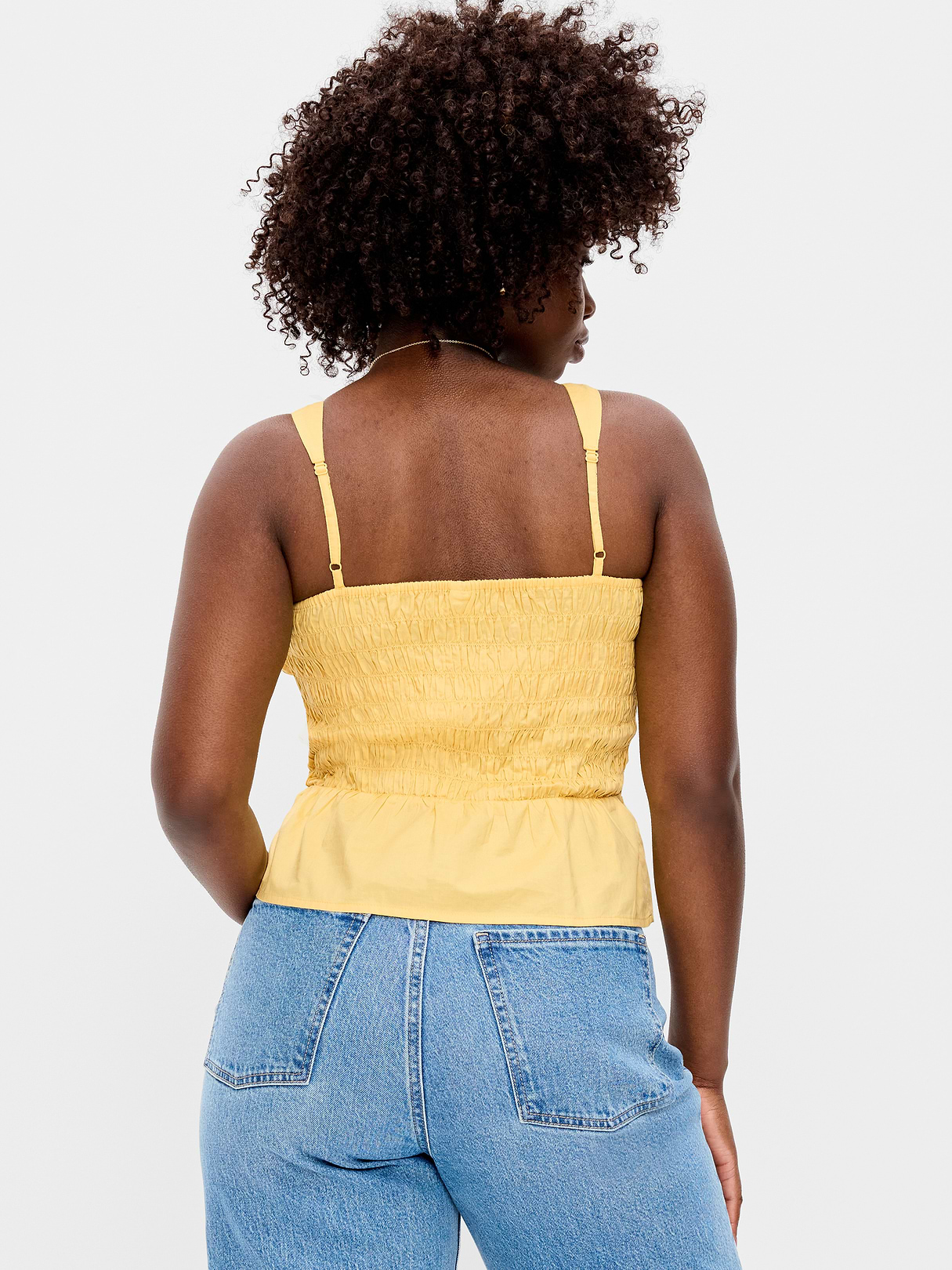 Smocked Peplum Tank Top - Sunbeam