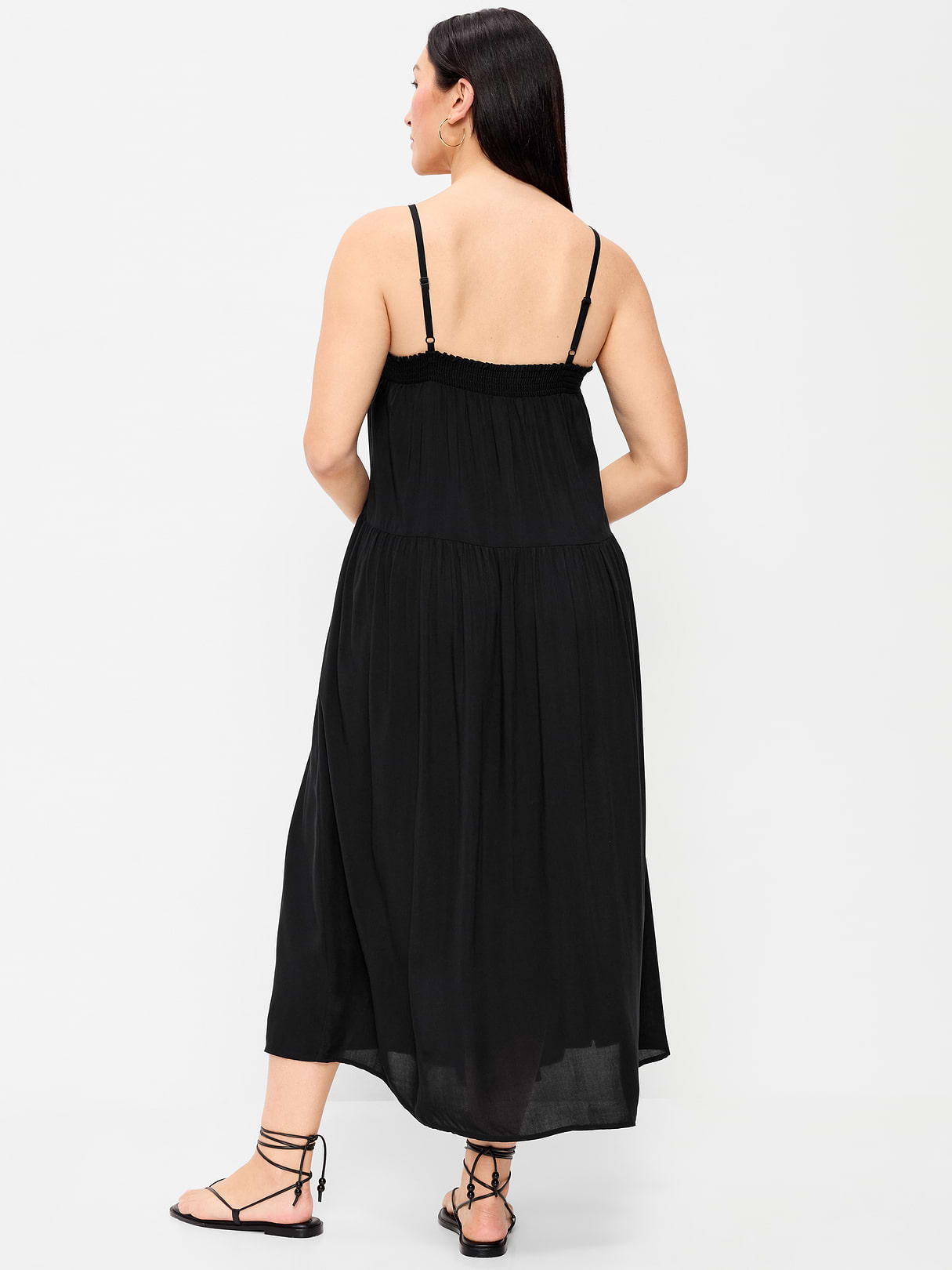 Airy Smocked Maxi Dress - Black Jack