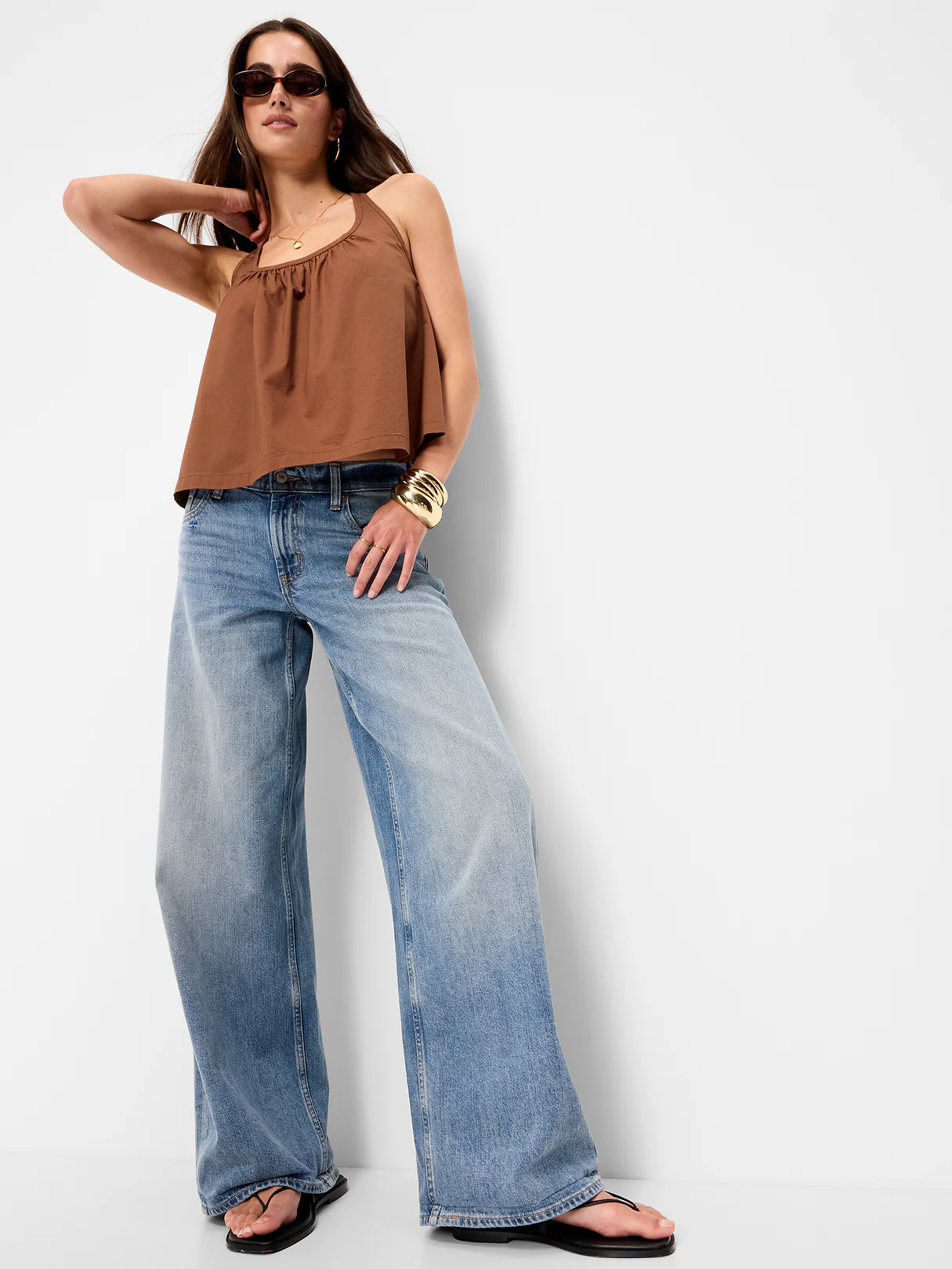 Sleeveless Trapeze Tank Top - Coco de mer