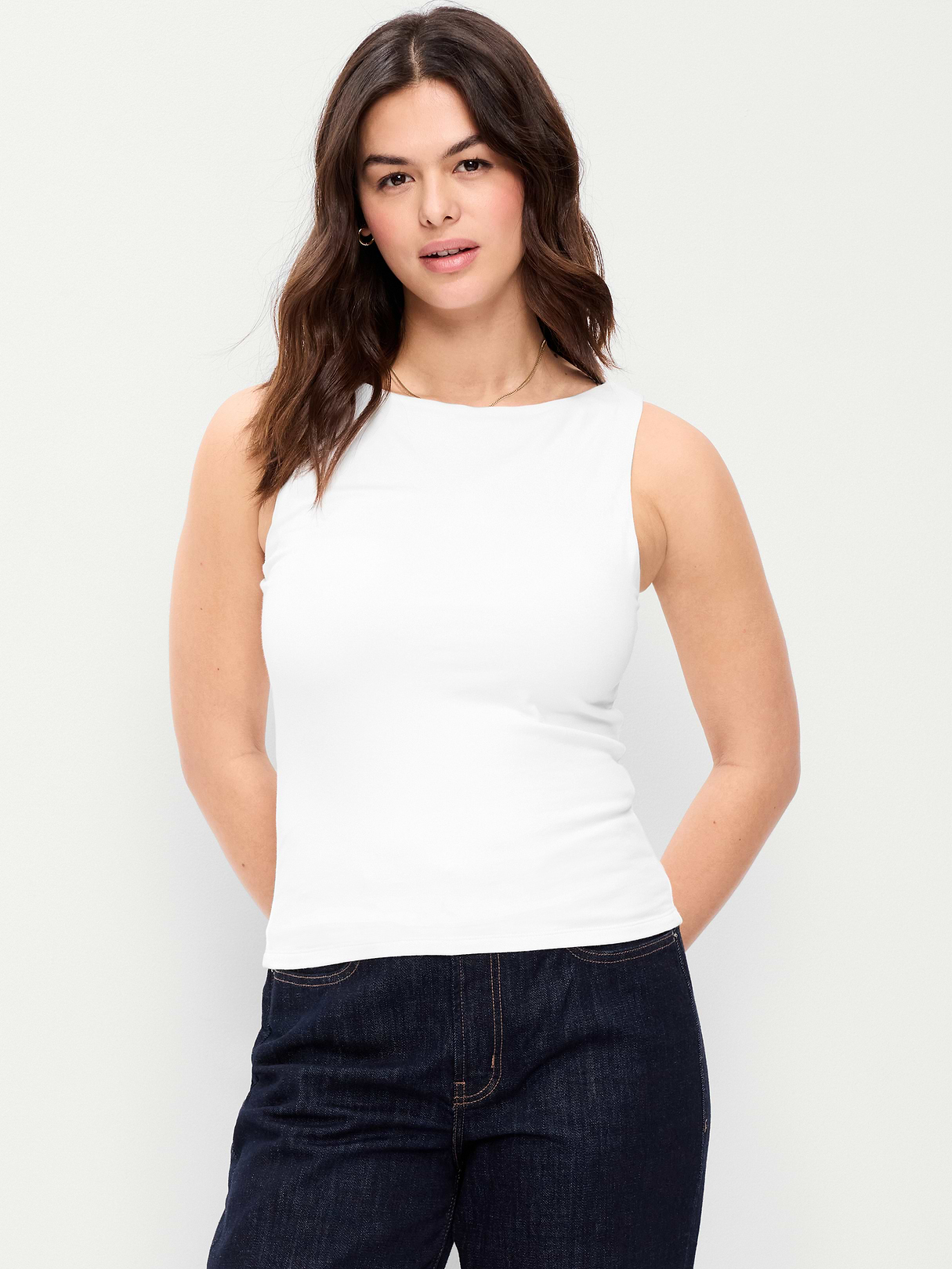Hug Double-Layer Boatneck Top - Calla Lilies