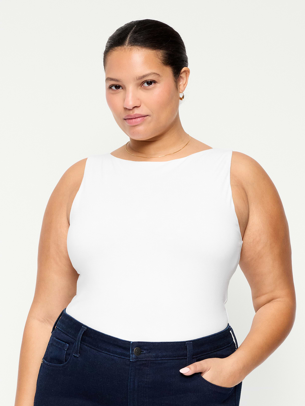 Hug Double-Layer Boatneck Top - Calla Lilies