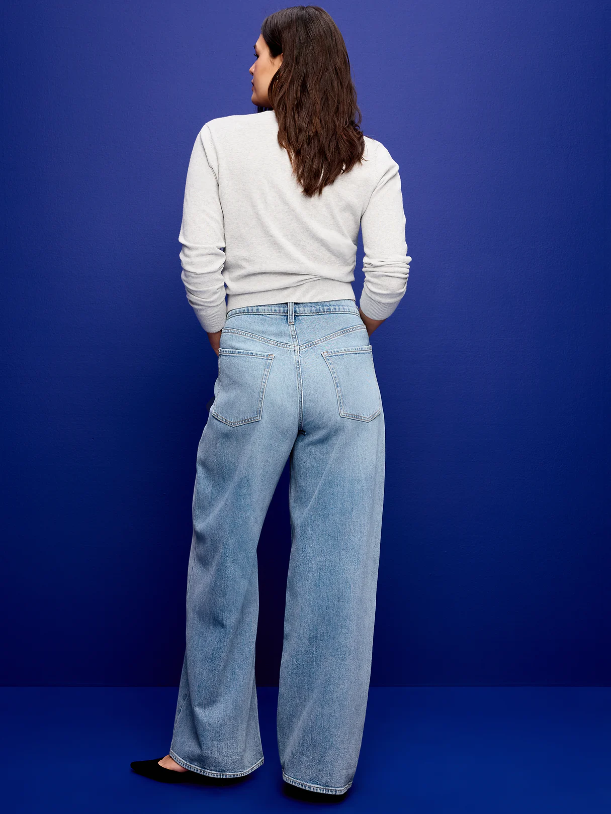 High-Waisted Baggy Wide-Leg Stretch Jeans - Zahara