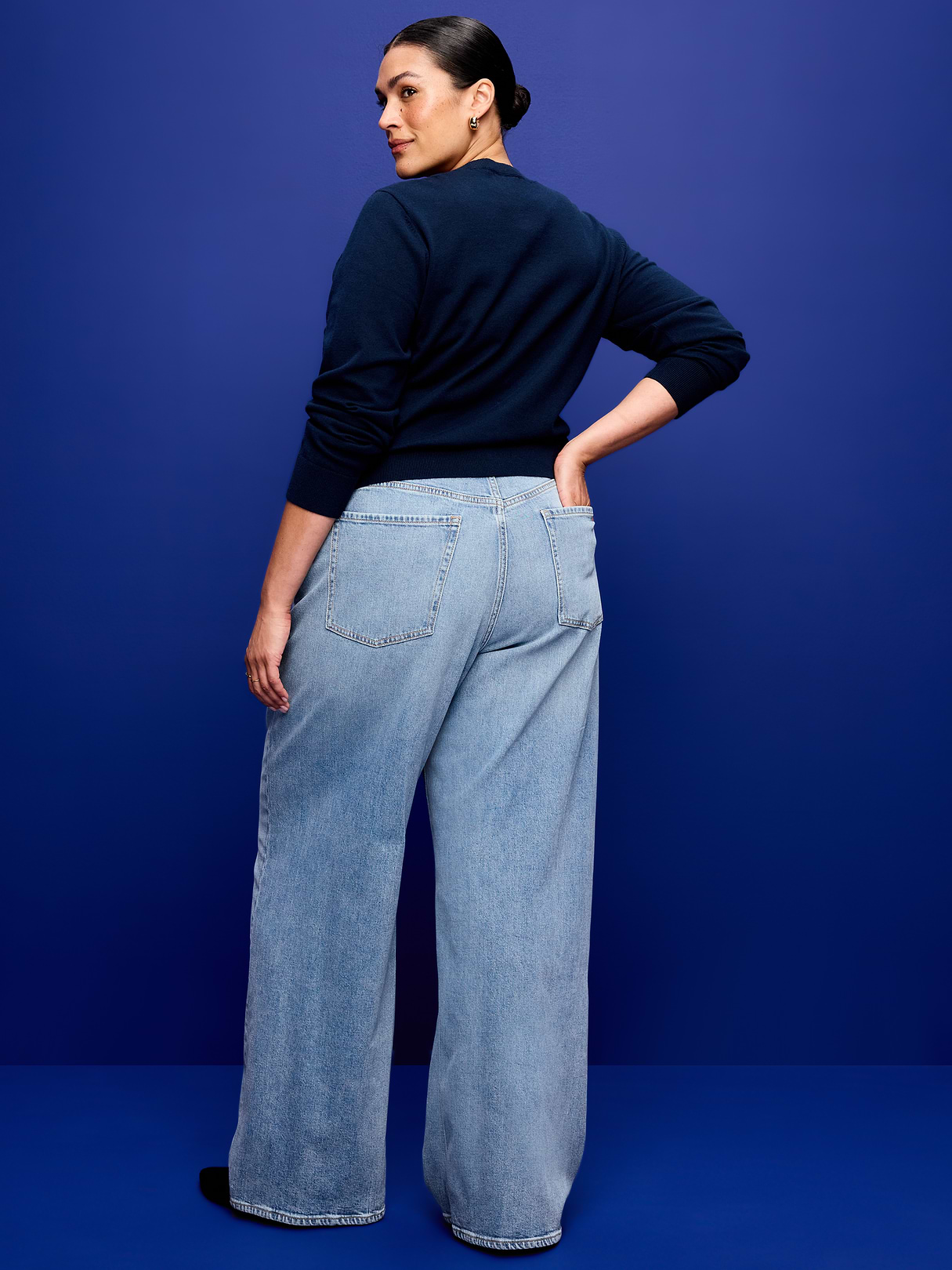 High-Waisted Baggy Wide-Leg Stretch Jeans - Zahara