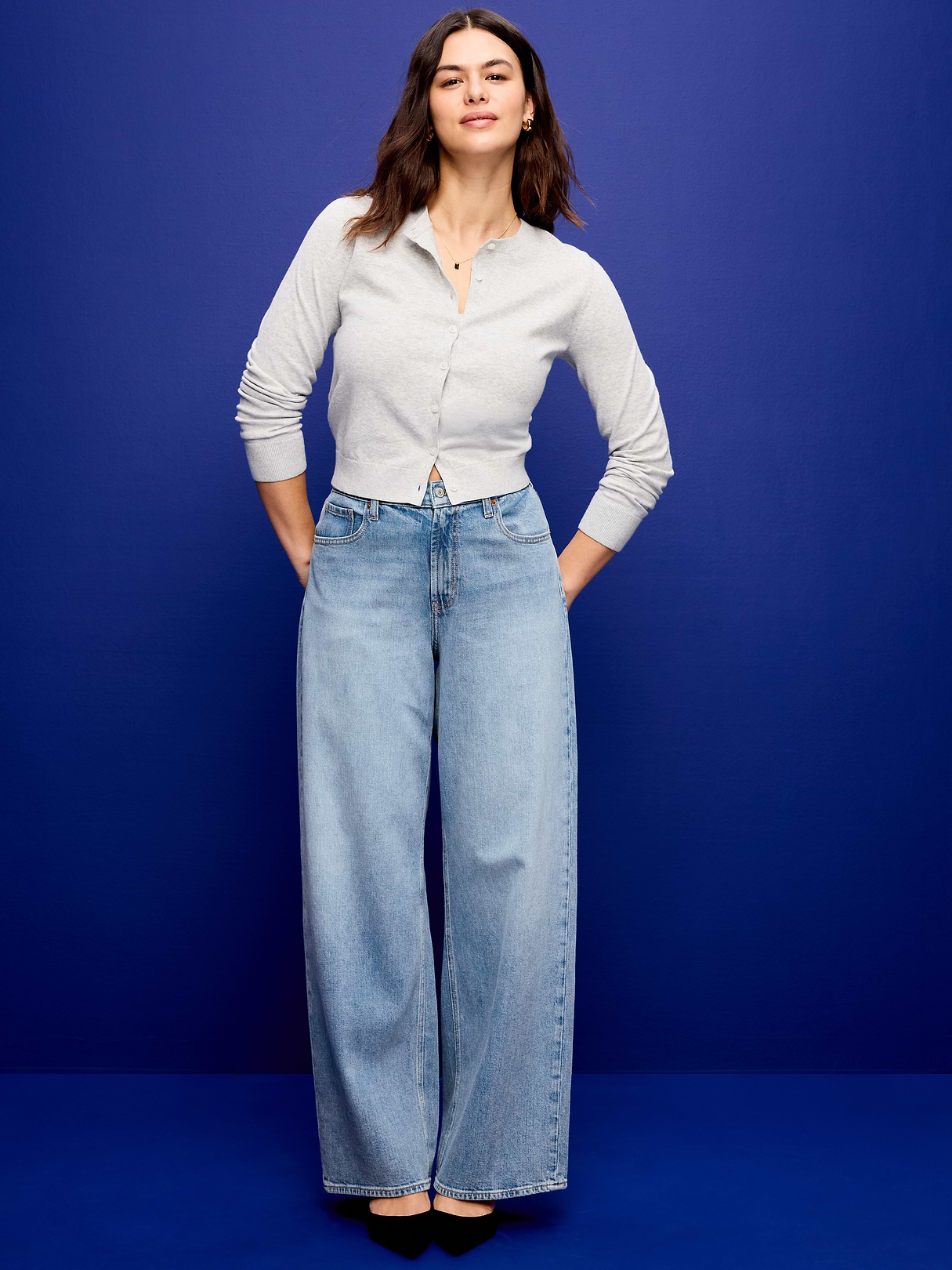 High-Waisted Baggy Wide-Leg Stretch Jeans - Zahara