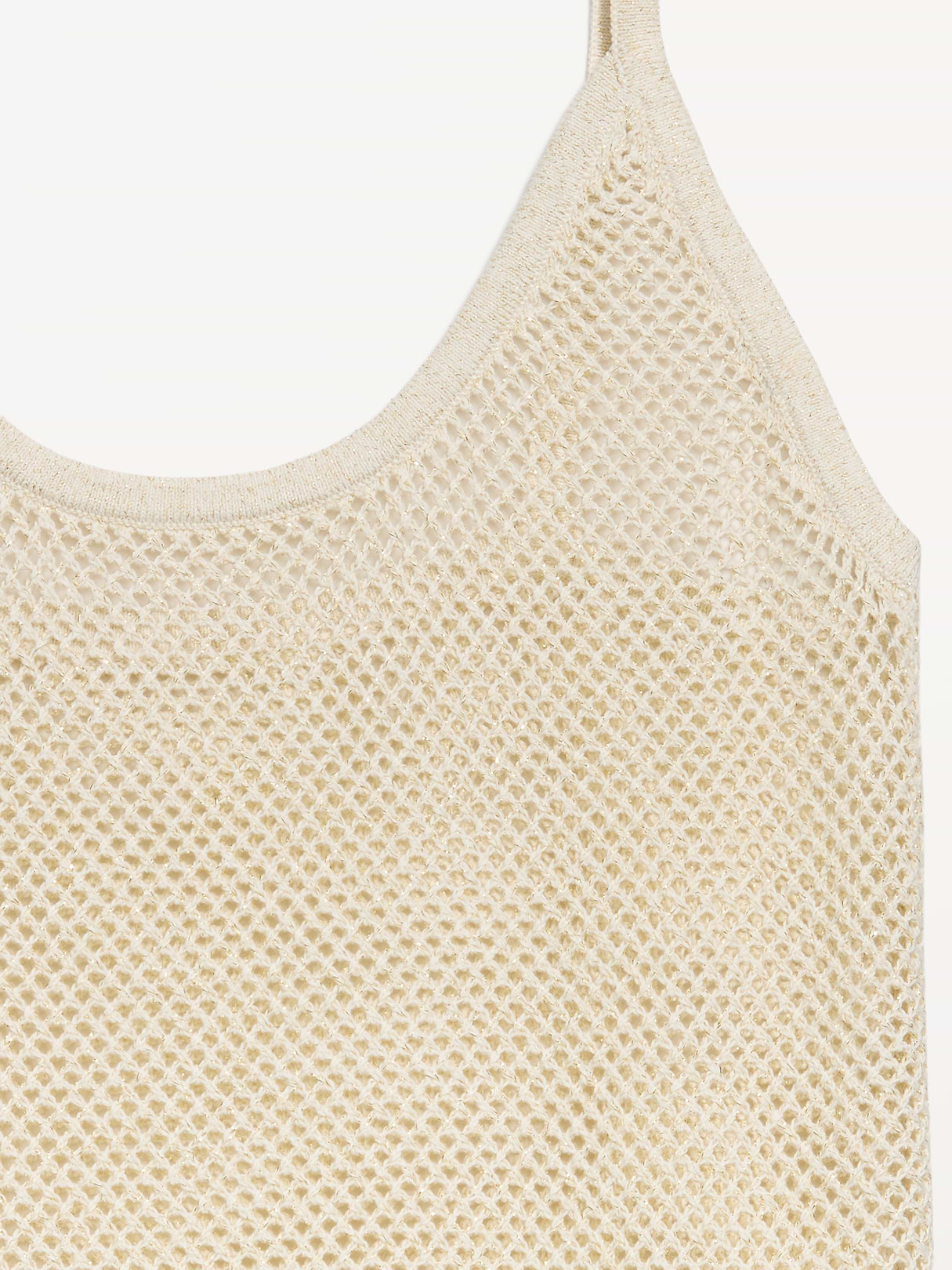 Metallic Peplum Tank Top - Sea Salt