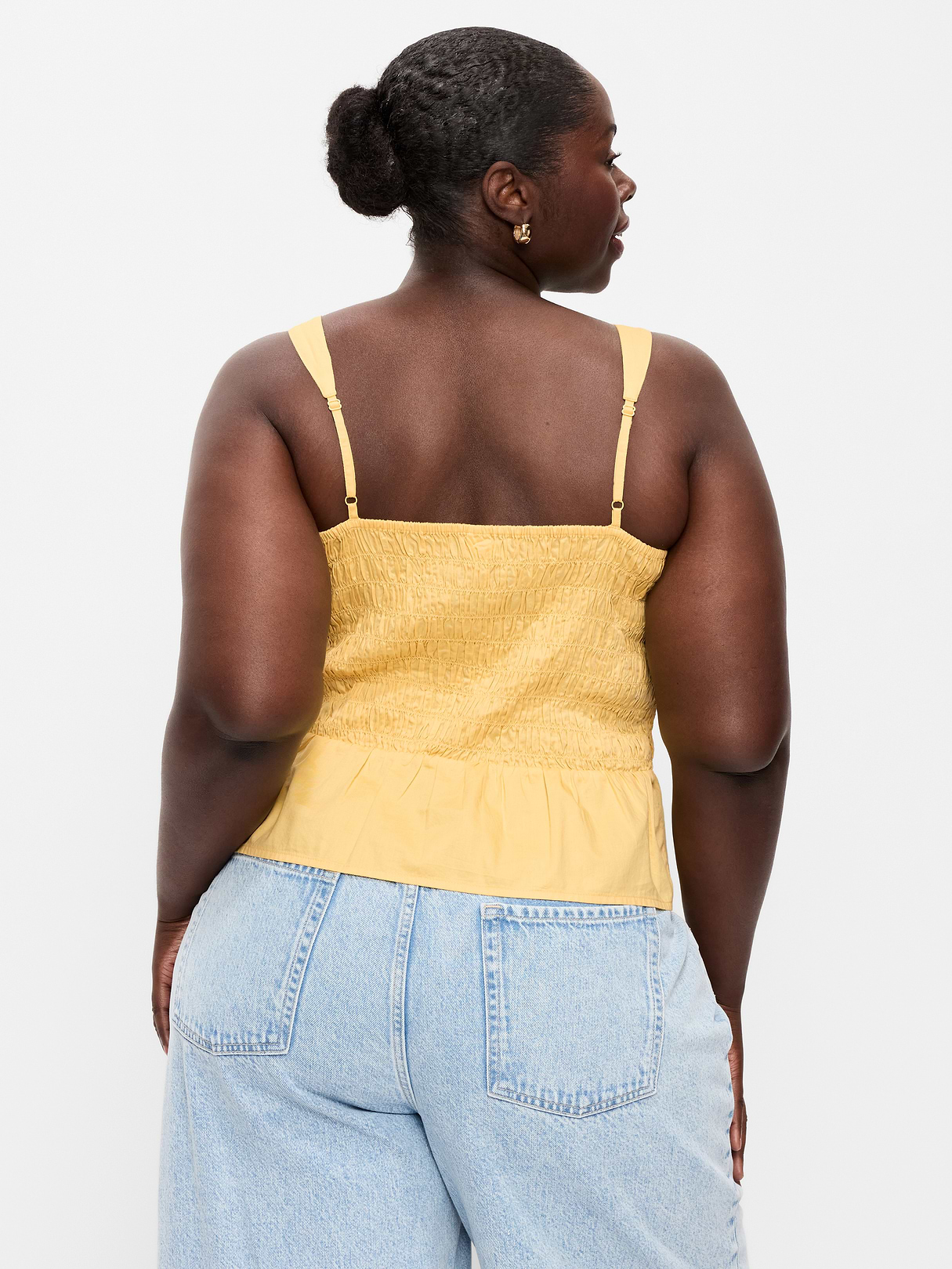 Smocked Peplum Tank Top - Sunbeam