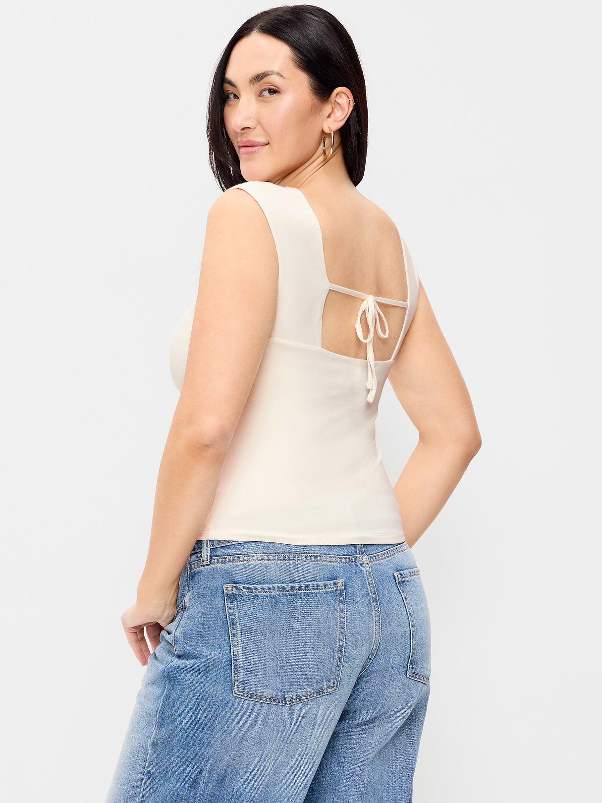 Cap-Sleeve Tie-Back Top - Sea Salt