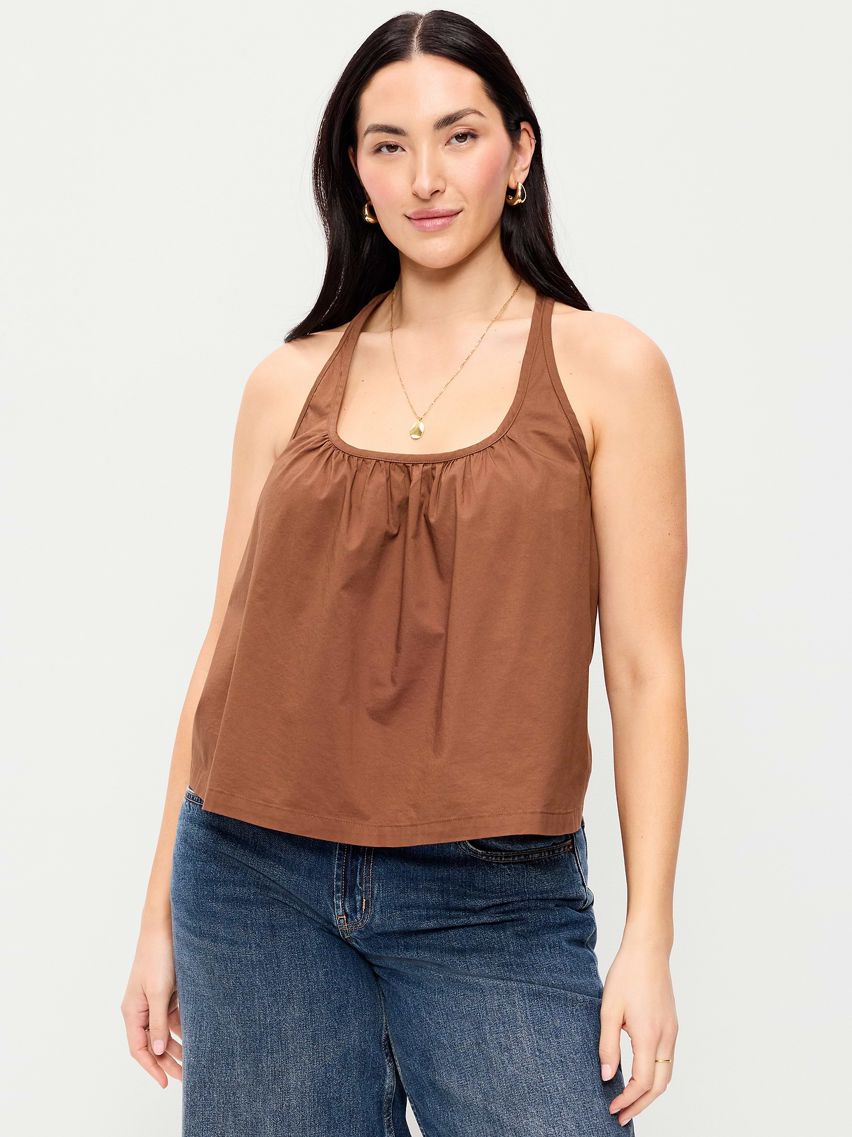 Sleeveless Trapeze Tank Top - Coco de mer