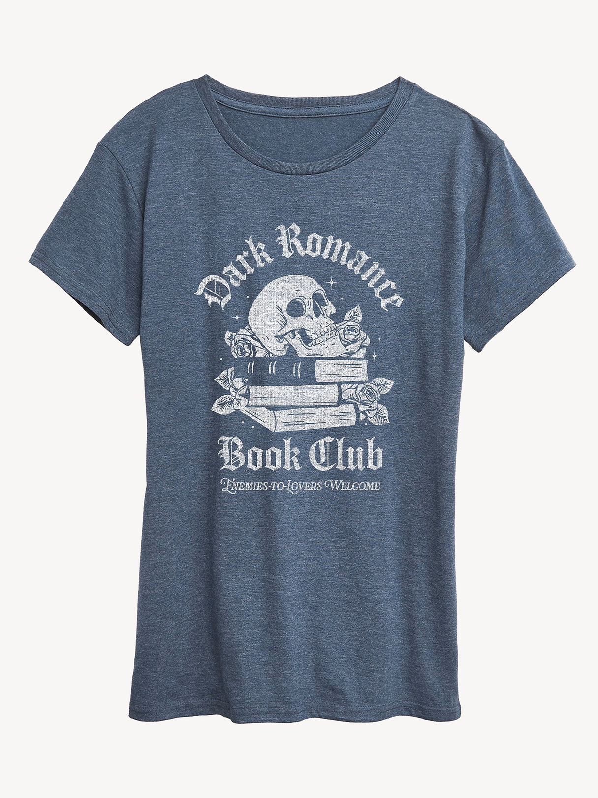 Dark Romance Book Club Short Sleeve Classic Fit Graphic T-Shirt - Heather Blue