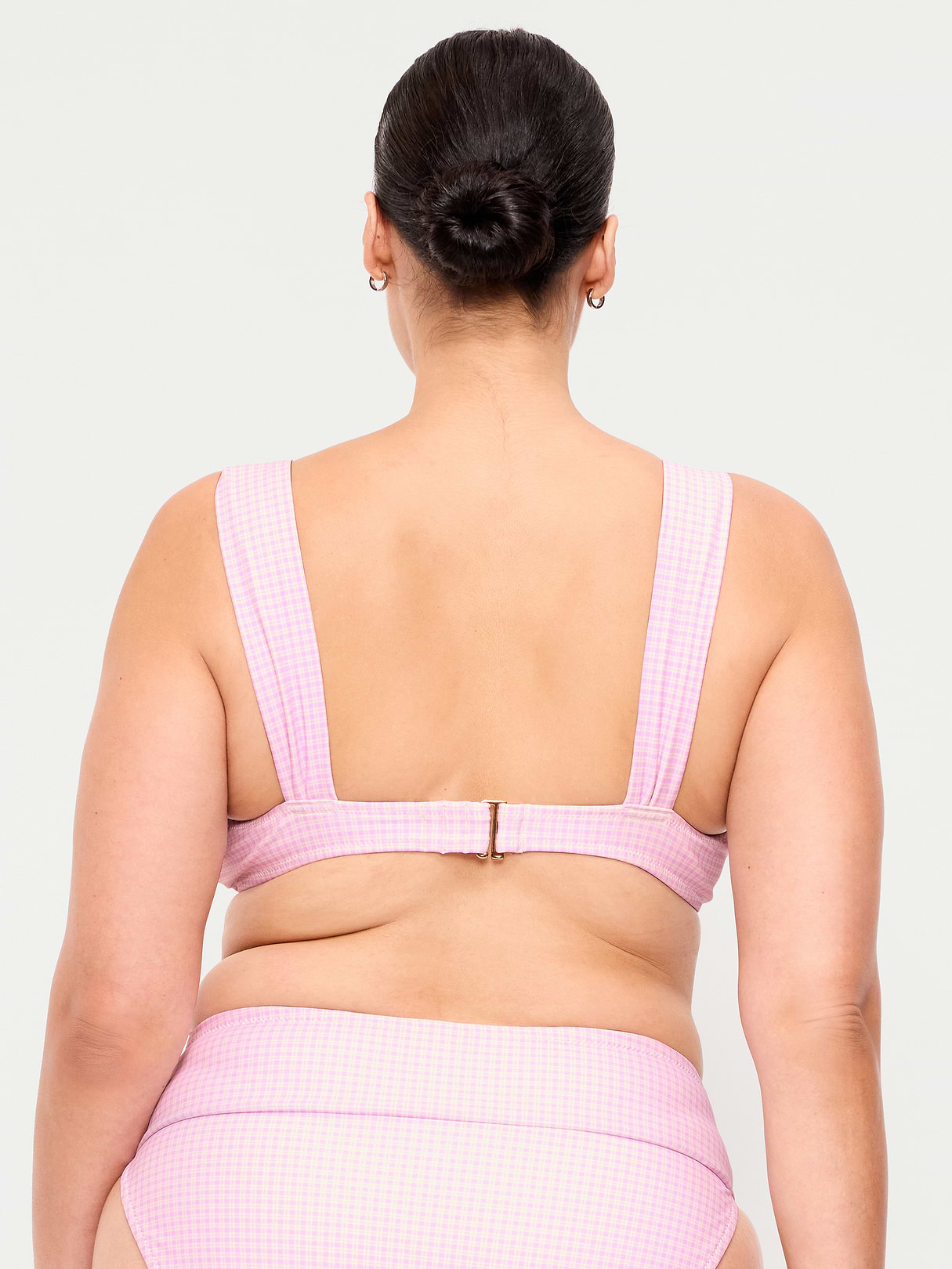 Cinched Swim Top - Purple Gingham