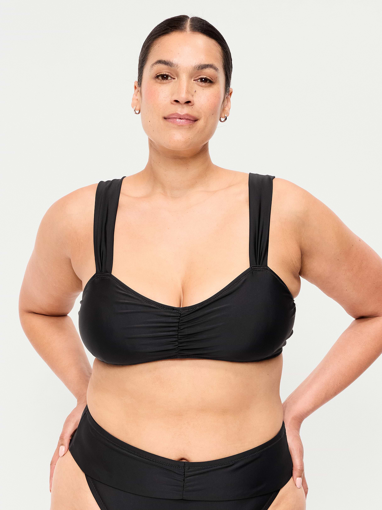 Cinched Swim Top - Black Jack