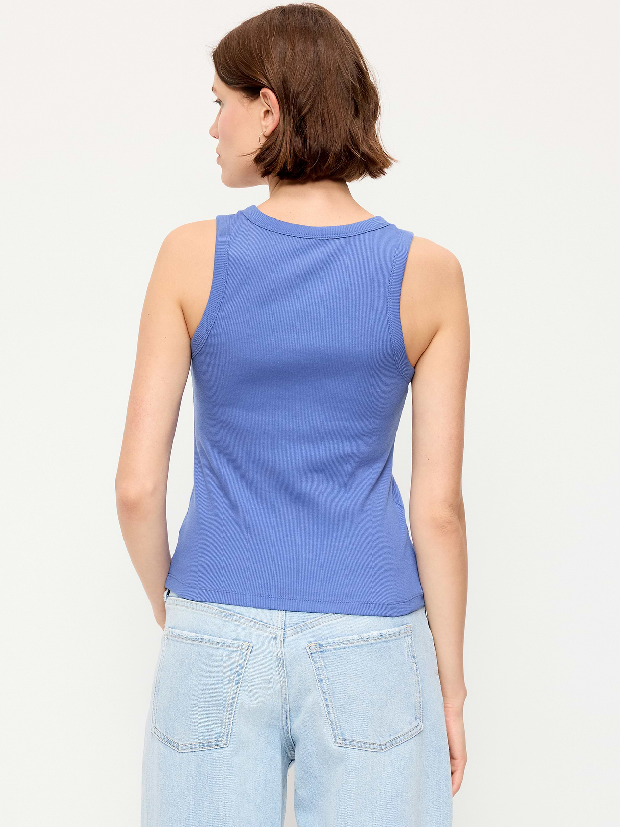 Lace-Up Tank Top - Lobelia Blue