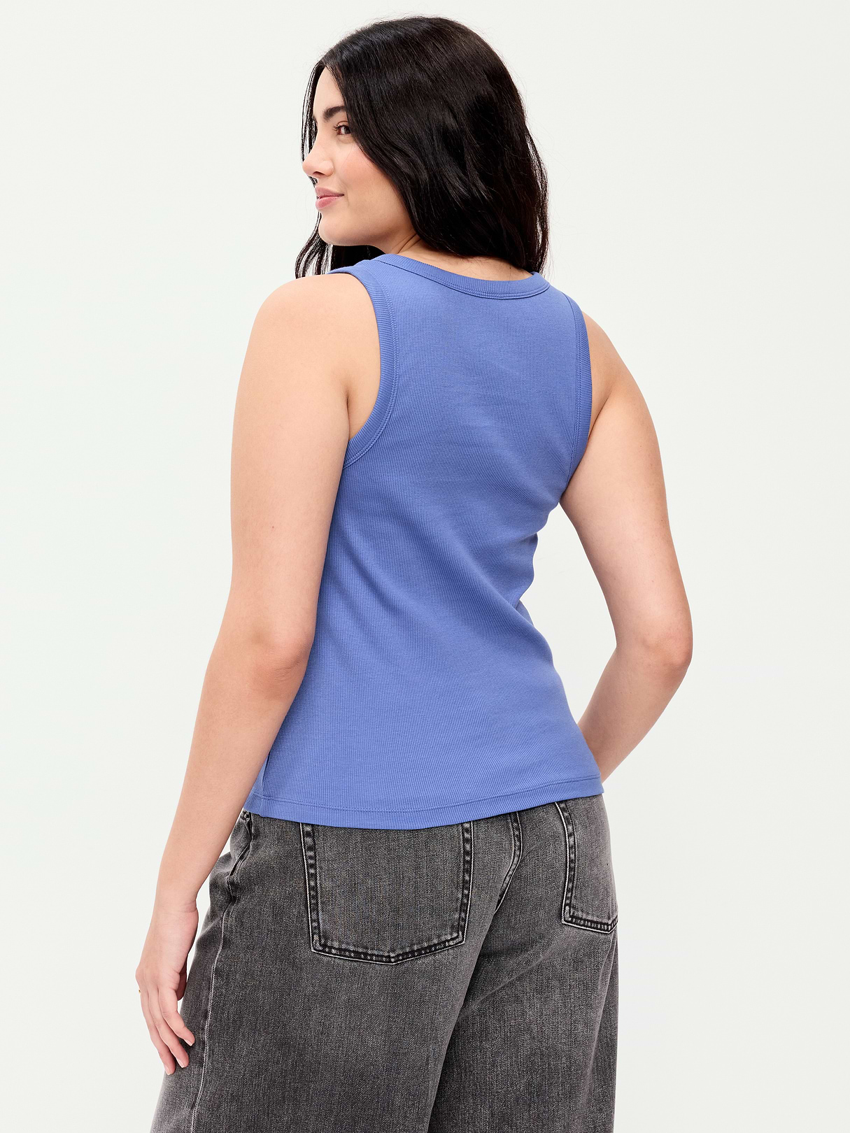 Lace-Up Tank Top - Lobelia Blue