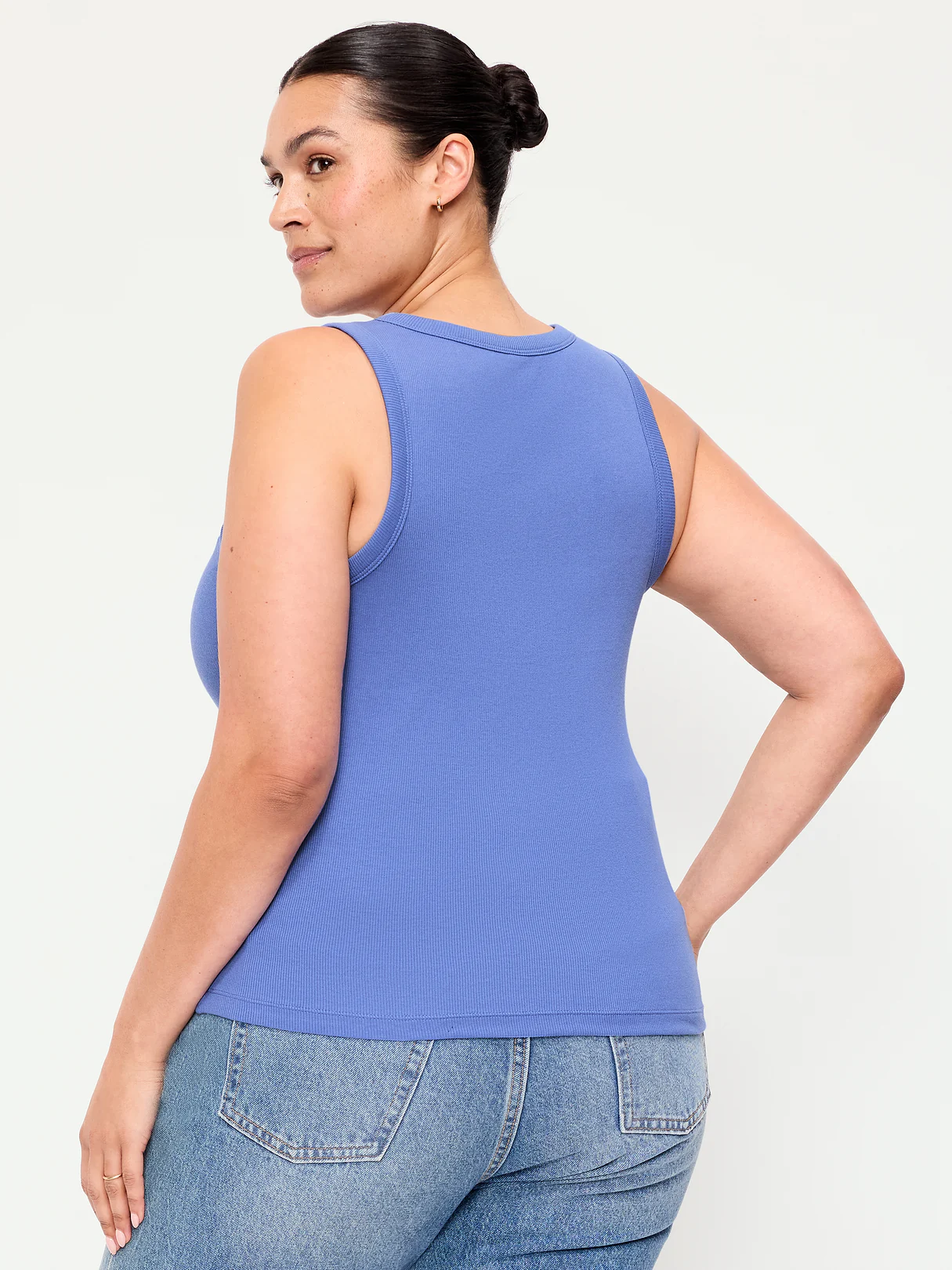 Lace-Up Tank Top - Lobelia Blue