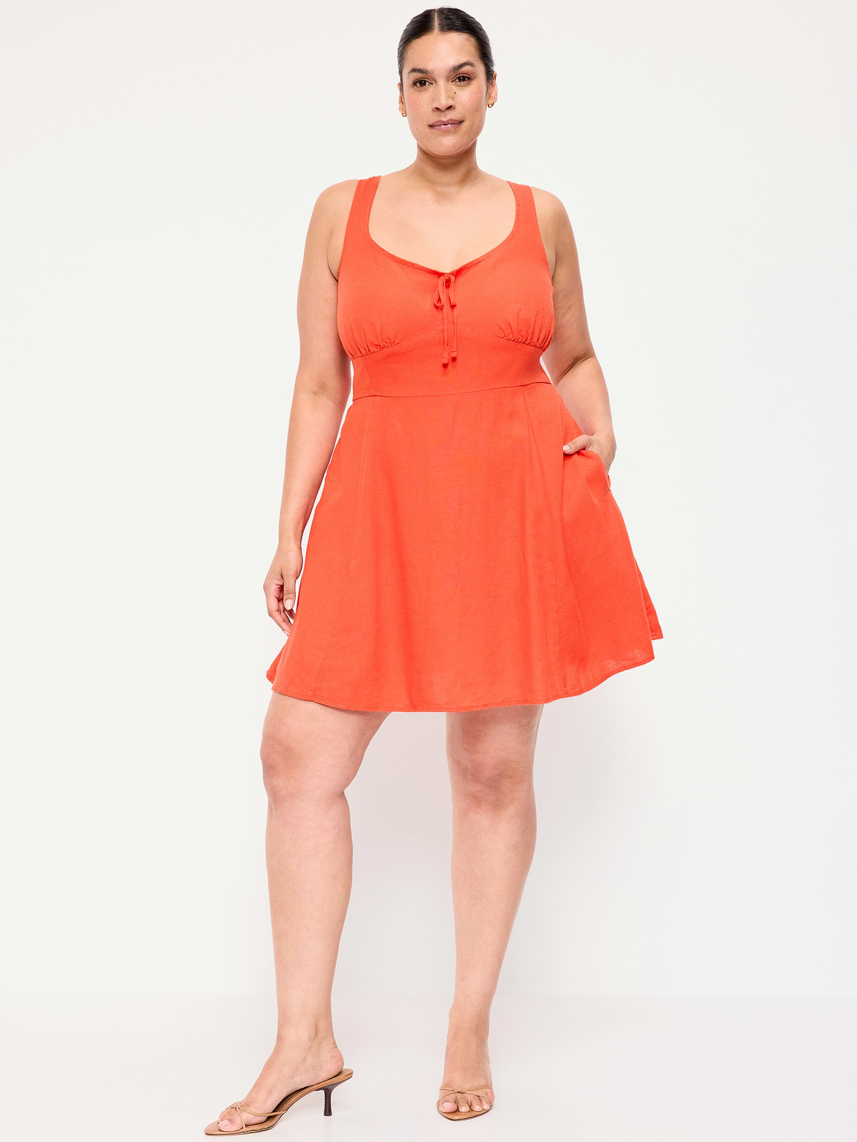 Fit & Flare Cami Mini Dress - Moonfish Orange