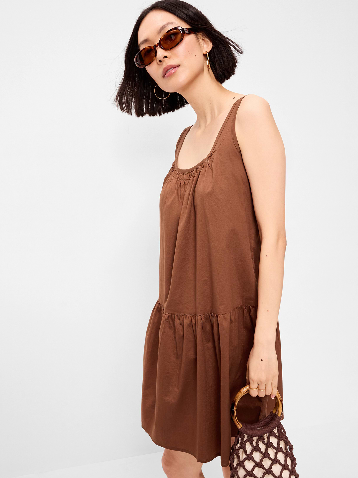 Drop-Waist Swing Mini Dress - Coco de mer