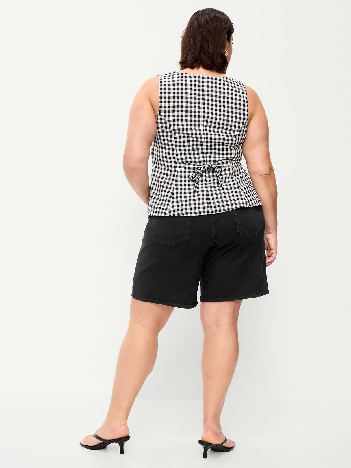 High-Waisted Wow Bermuda Jean Shorts -- 9-inch inseam - Black Jack