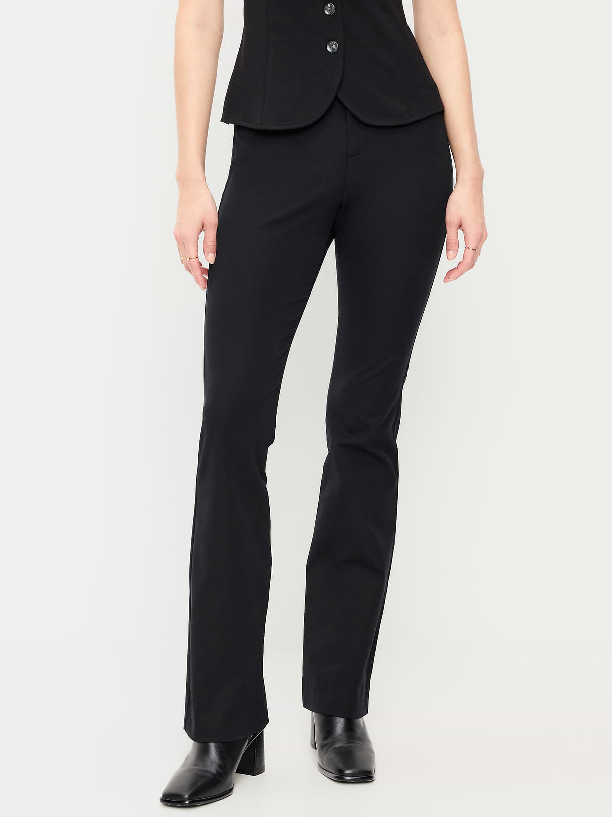 High-Waisted Pixie Flare Pants - Black