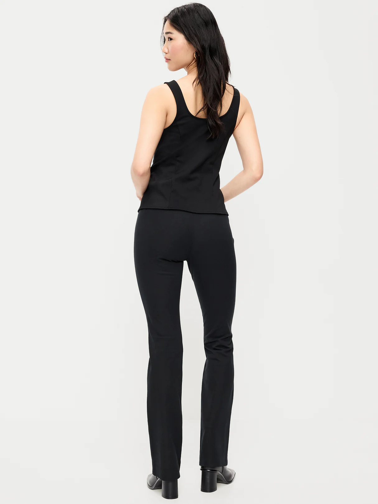 High-Waisted Pixie Flare Pants - Black
