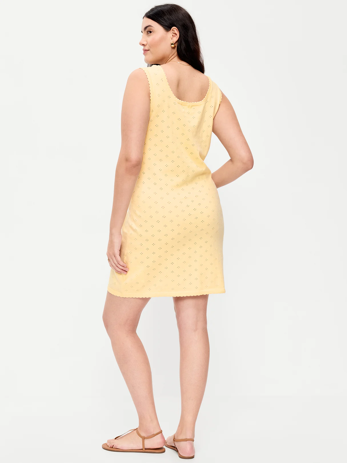 SoSoft Lite Pointelle Sweater Dress - Cool Almond