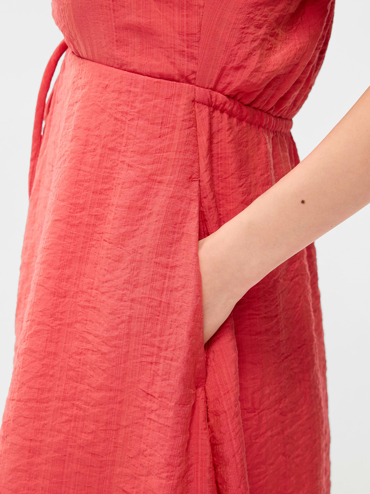 Flutter-Sleeve Fit & Flare Mini Dress - Cactus Bloom