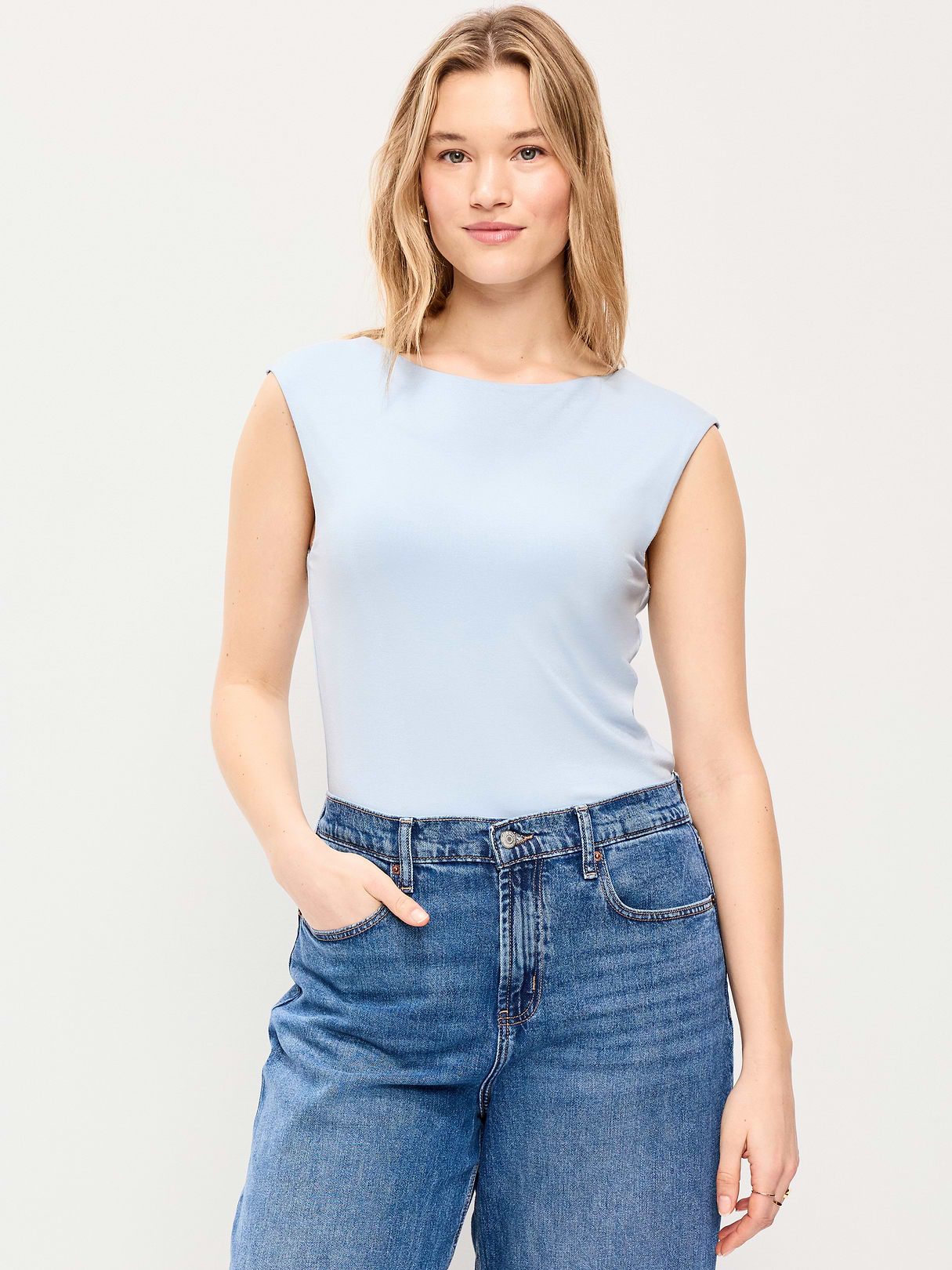 Cap-Sleeve Tie-Back Top - Sky Maintenance