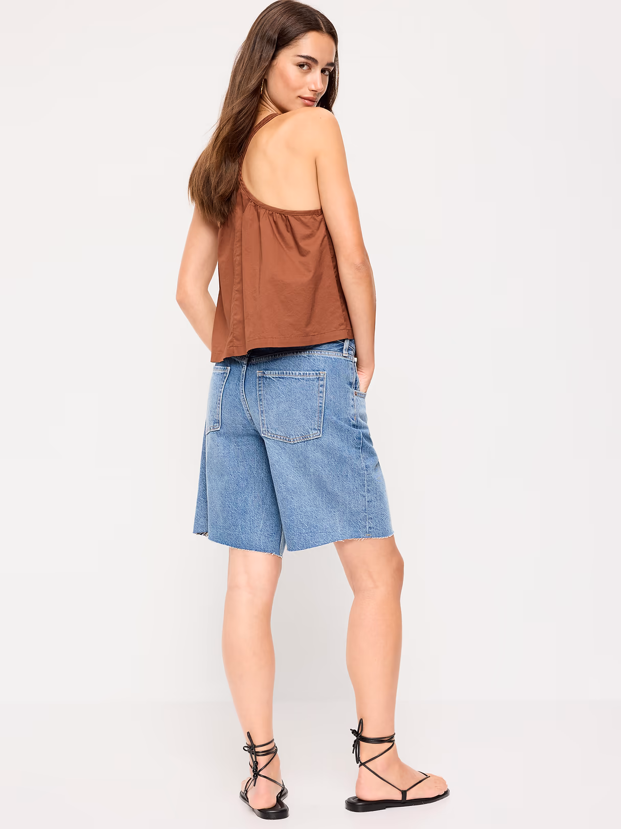 Mid-Rise Baggy Jean Cut-Off Shorts -- 9-inch inseam - Vivien