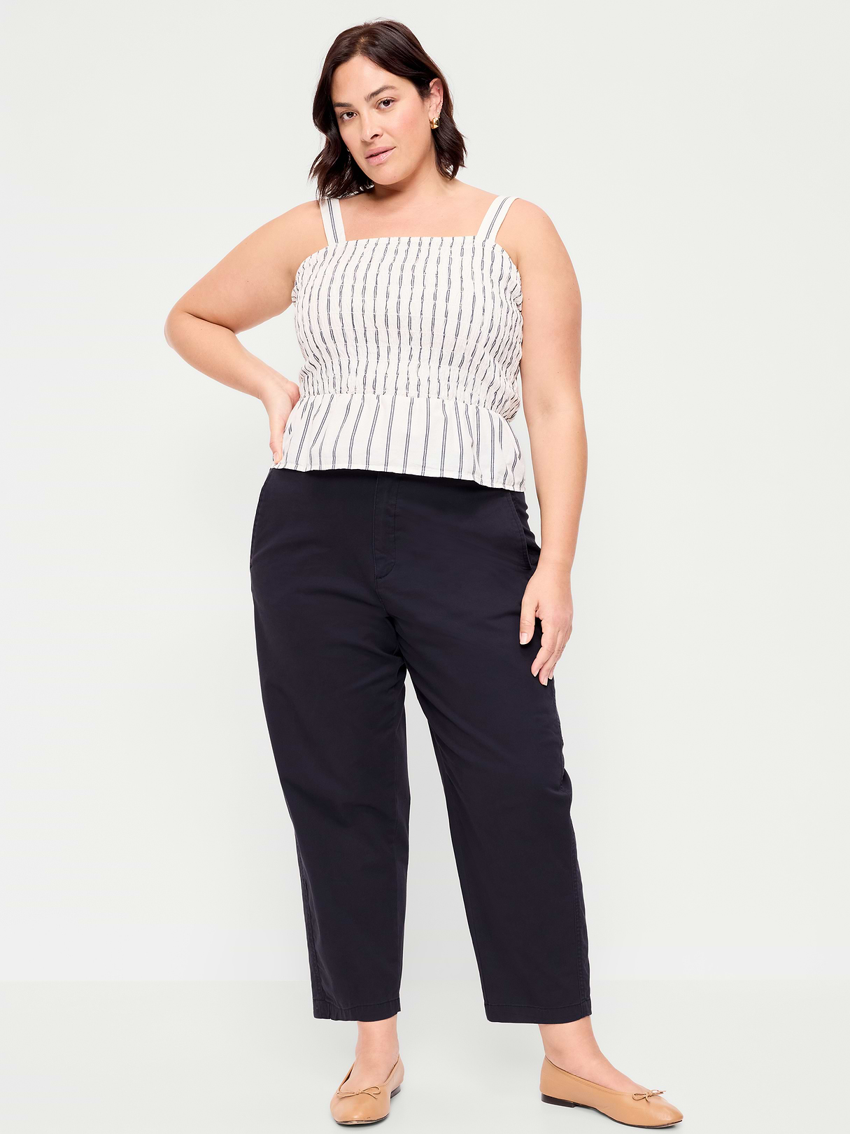High-Waisted OGC Chino Tapered Straight Pants - Navy Captain