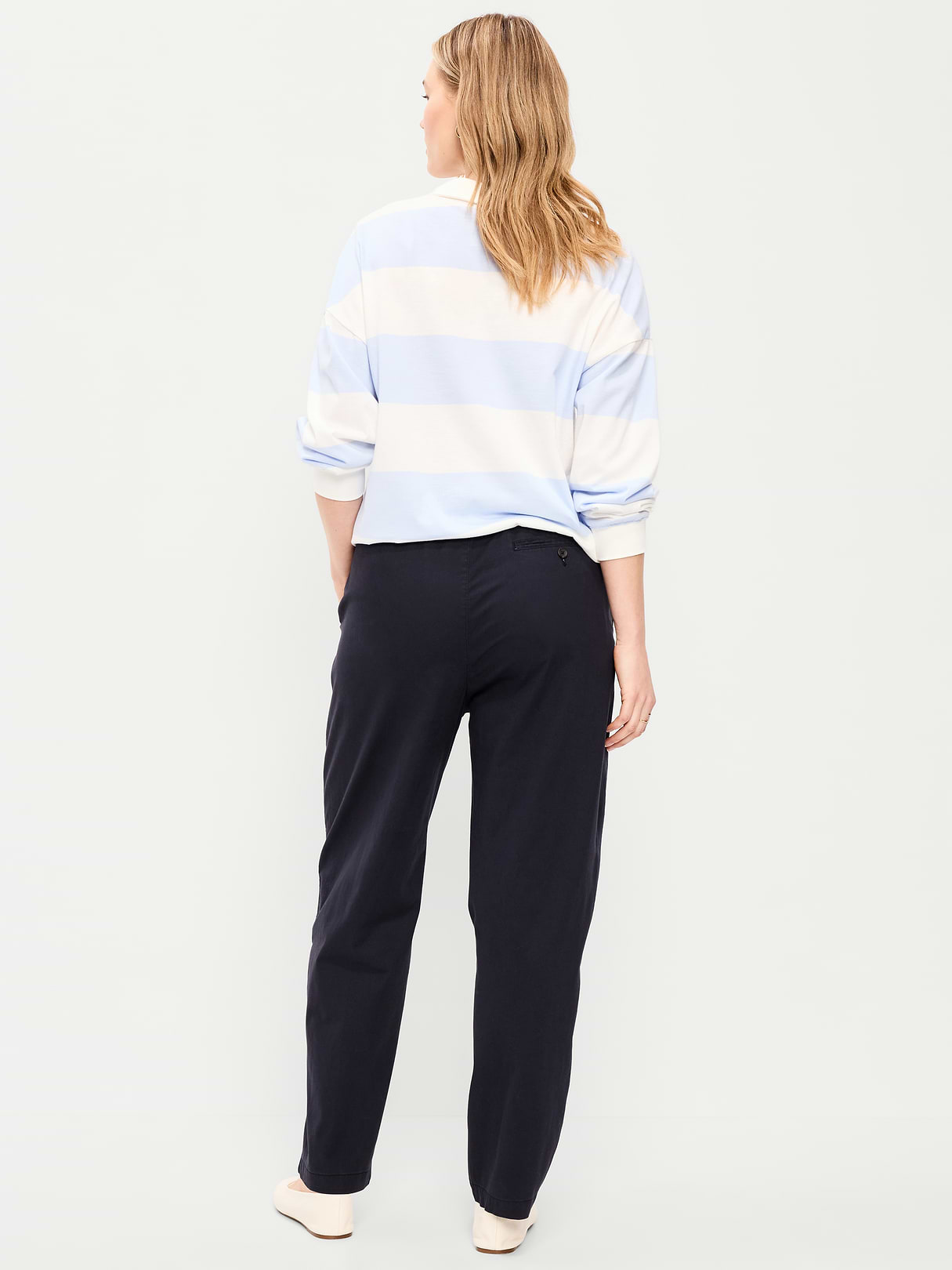 High-Waisted OGC Chino Tapered Straight Pants - Navy Captain