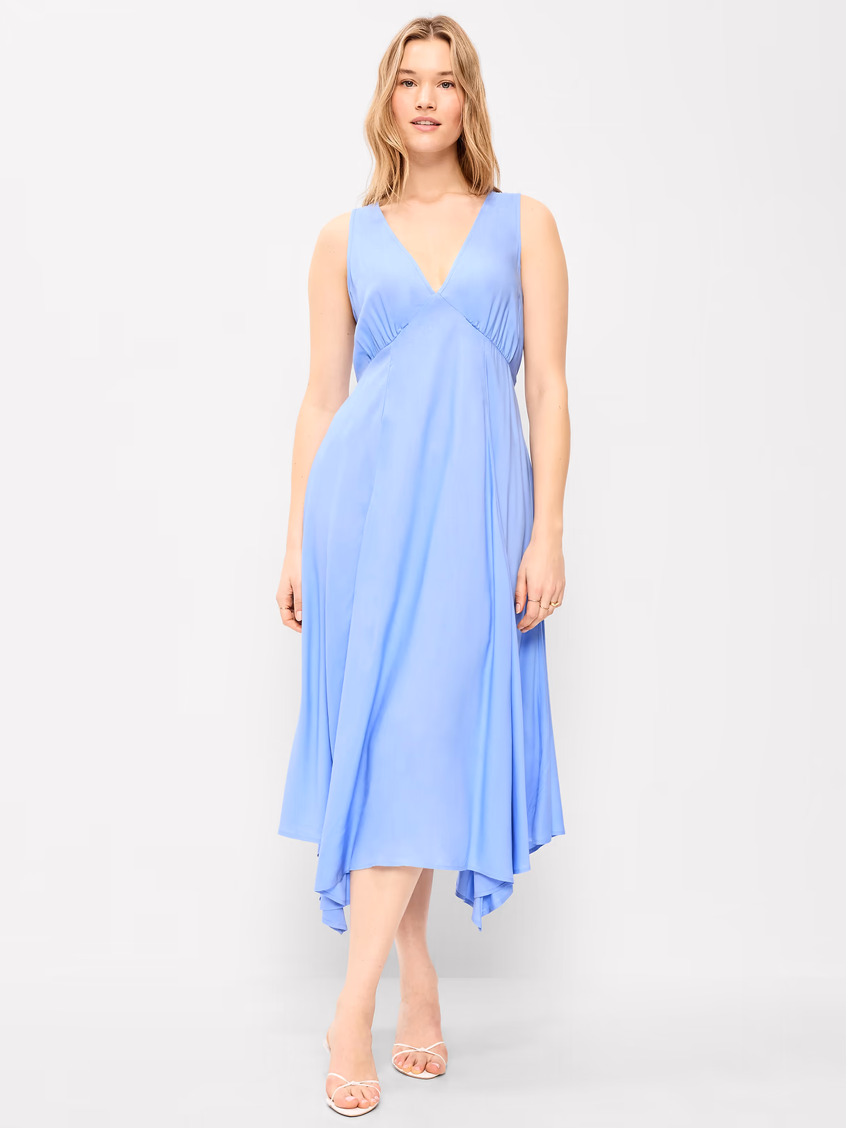 Handkerchief Hem Midi Dress - Flax Flower