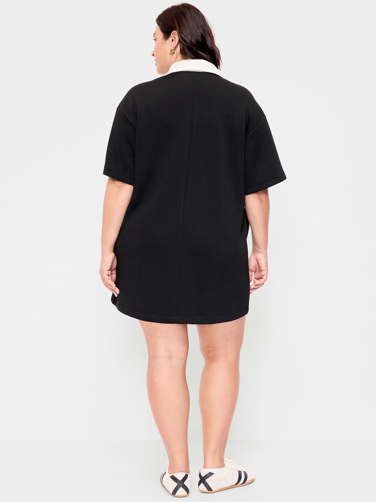 Bounce Fleece Short-Sleeve Polo Dress - Black Jack