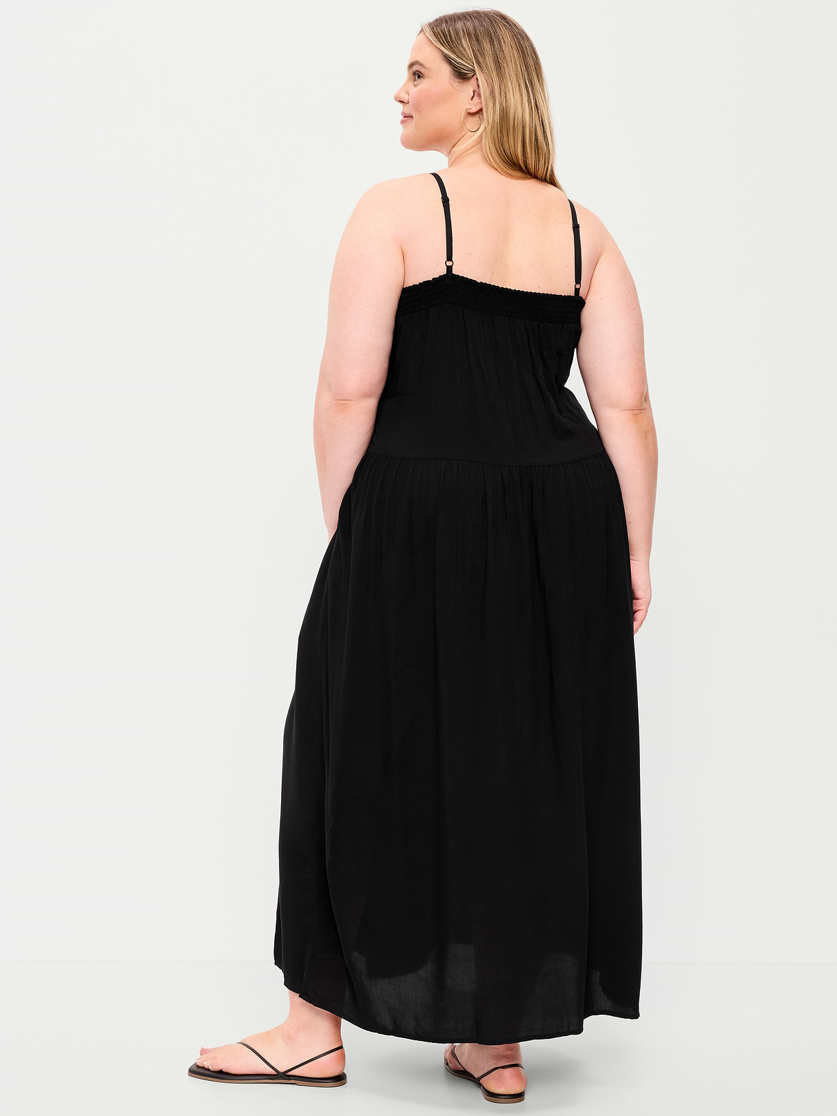 Airy Smocked Maxi Dress - Black Jack