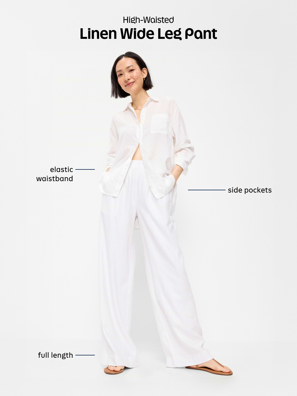High-Waisted Linen-Blend Super Wide-Leg Pants - Flax Linen